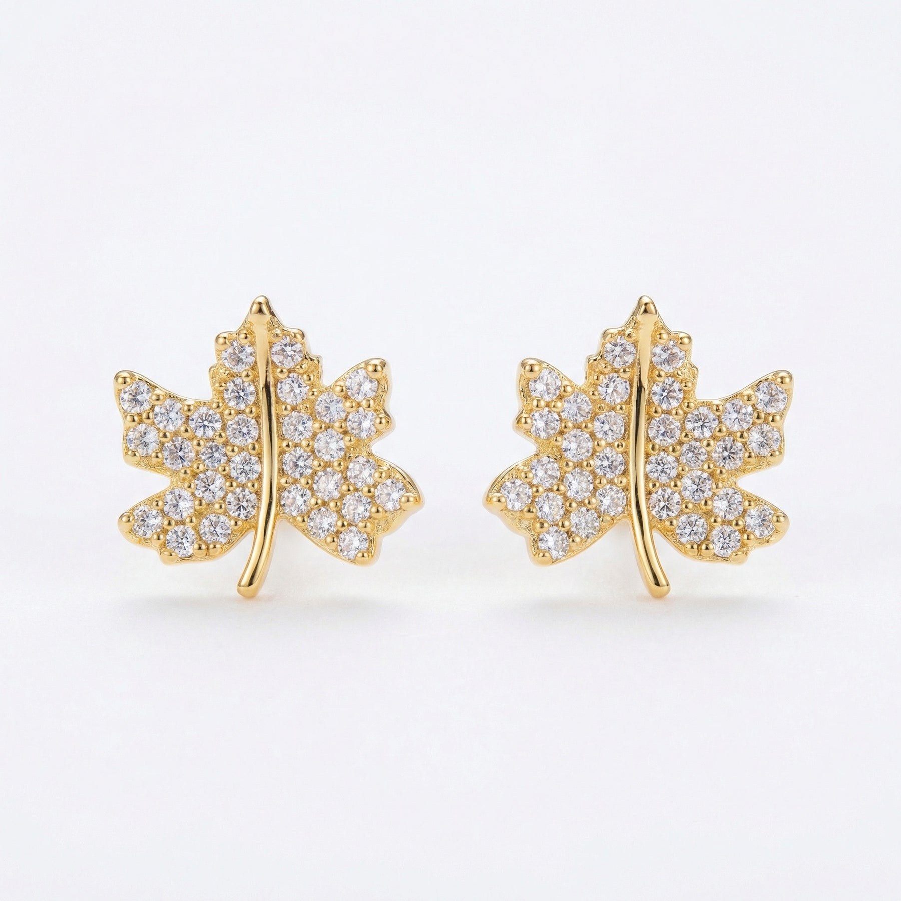 Crystal Maple Leaf Stud Earrings – crystal earrings
