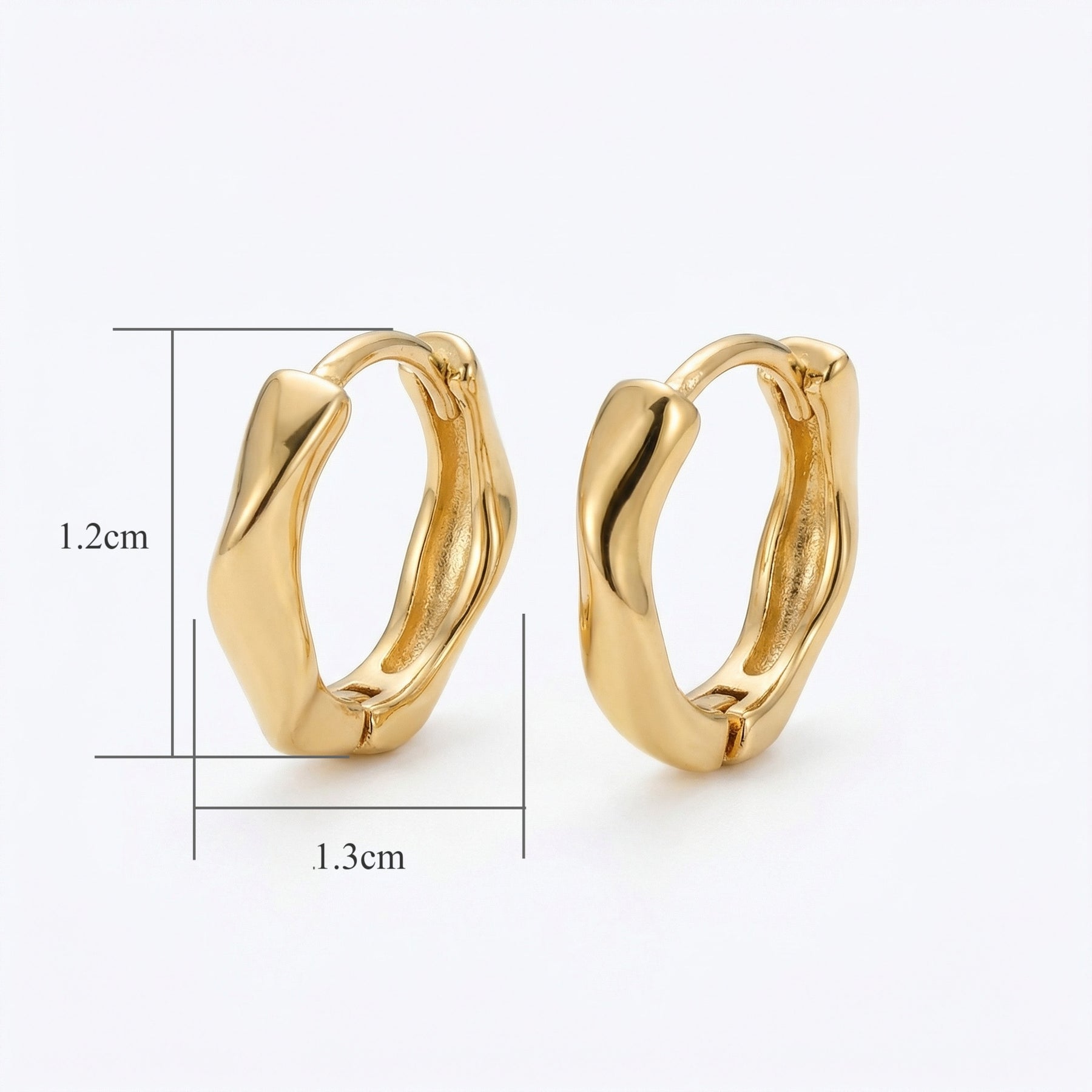Wavy Organic Huggie Earrings – sterling silver earrings