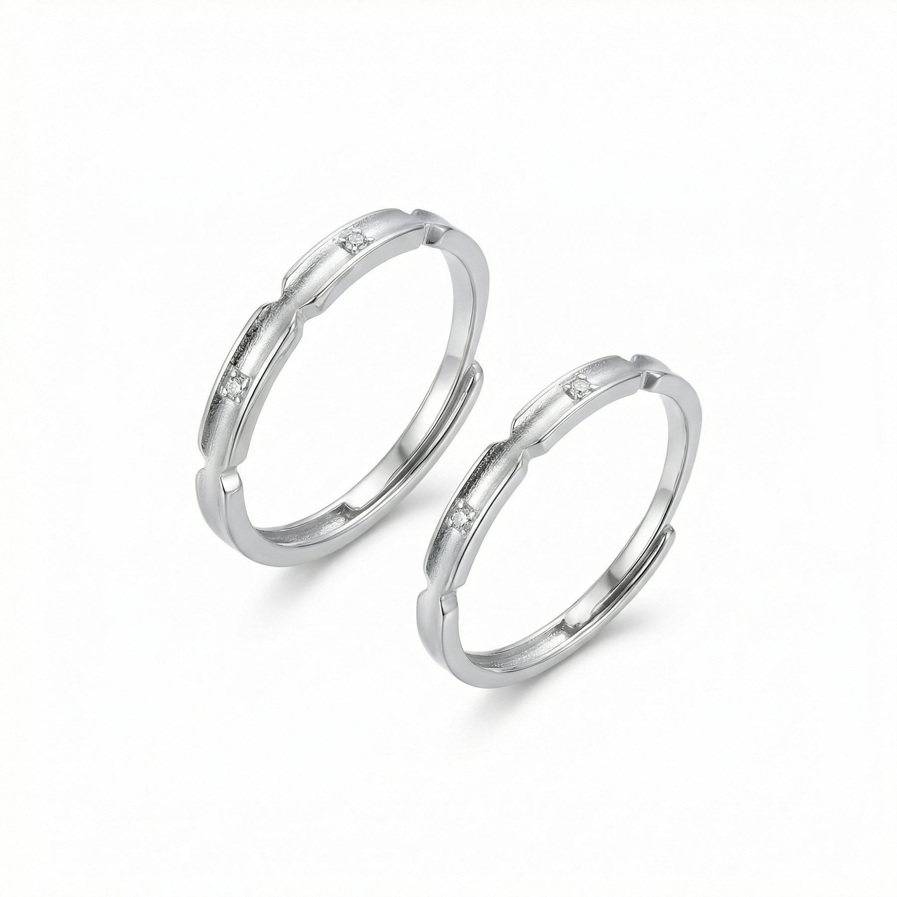 Textured Band Couple Rings – sterling silver ring, side detail