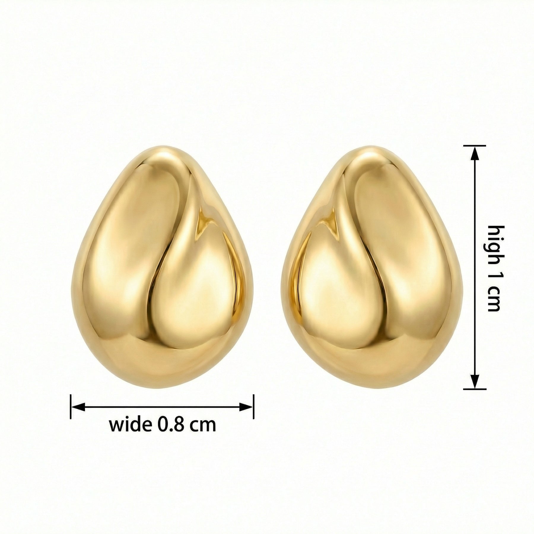 Minimalist Teardrop Stud Earrings – sterling silver earrings, close-up
