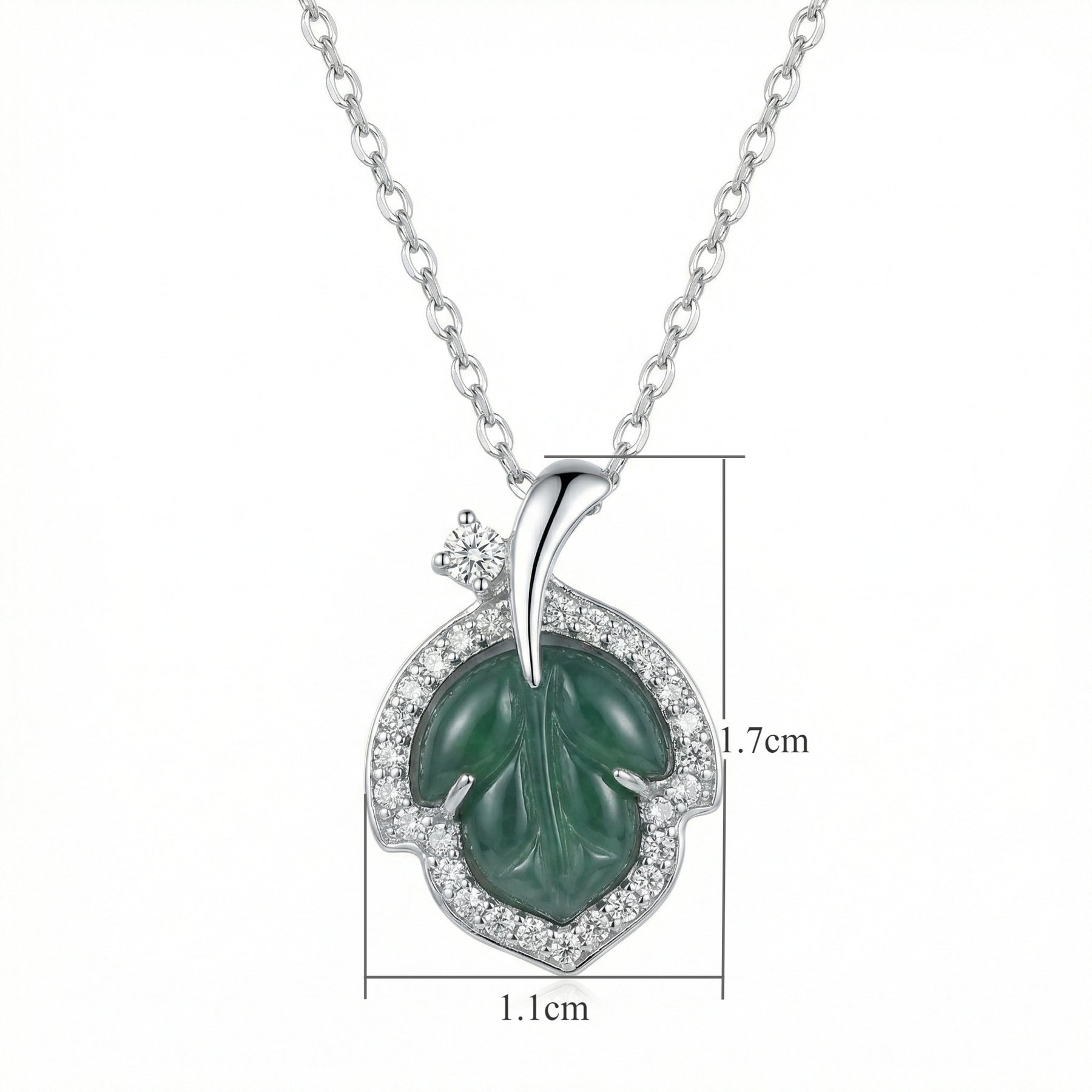 Green Jade Leaf Pendant Necklace – jade necklace