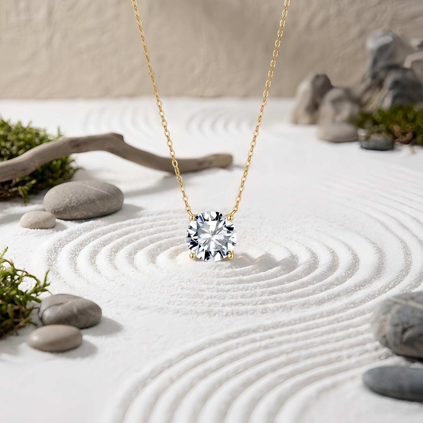 gold-tone Chain Necklace with Solitaire Pendant – sterling silver necklace
