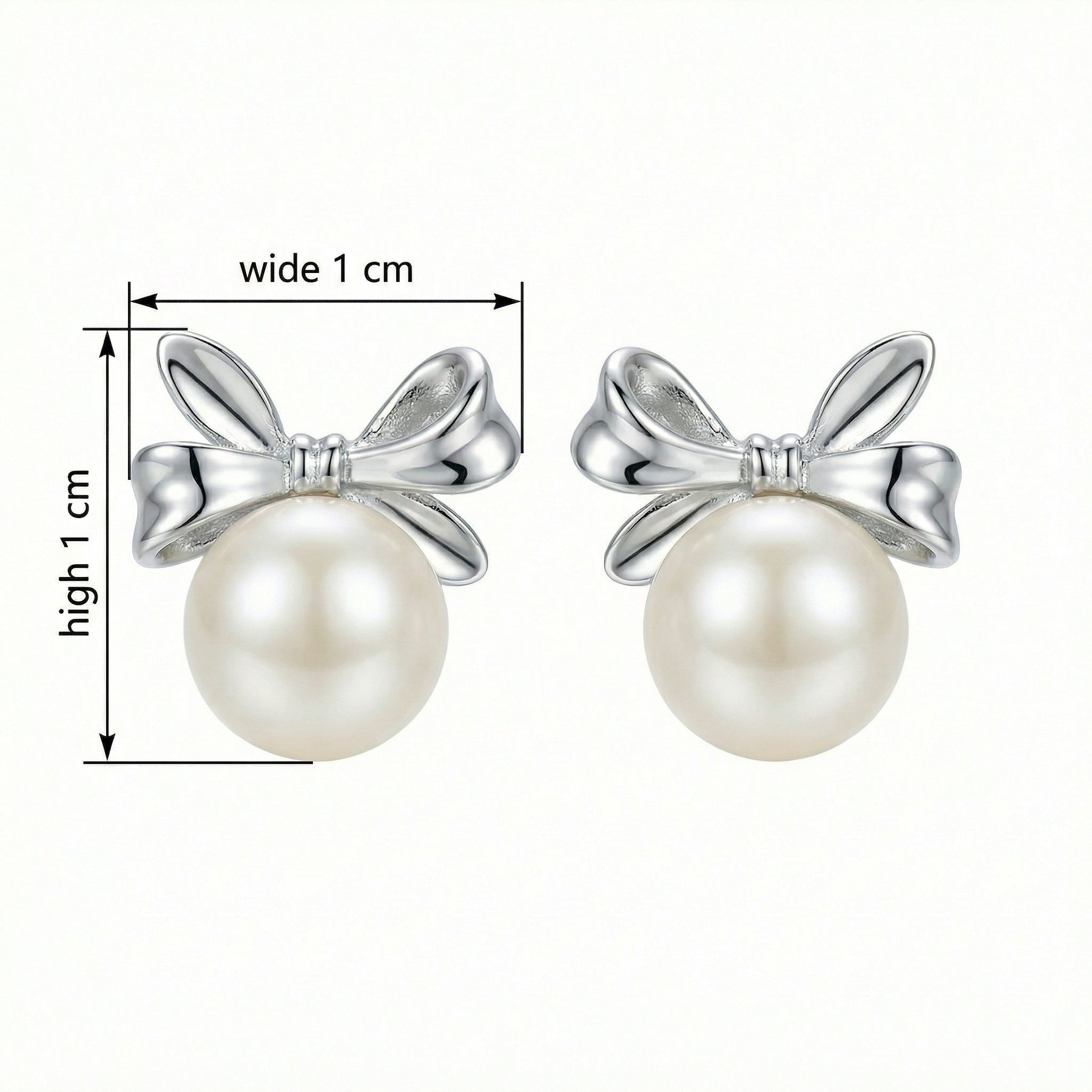 Bow Knot Pearl Stud Earrings – pearl earrings, close-up