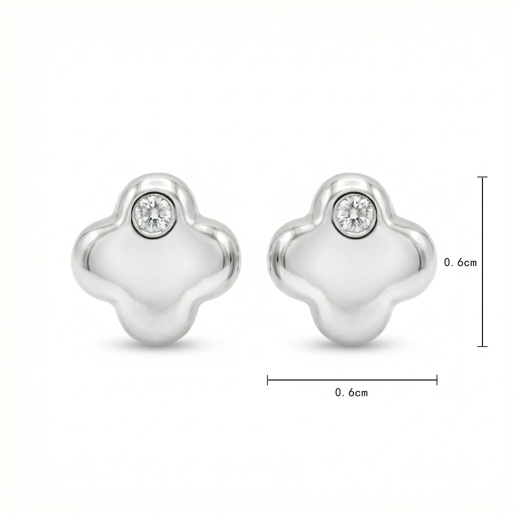 Silver Bear Stud Earrings – sterling silver earrings, close-up