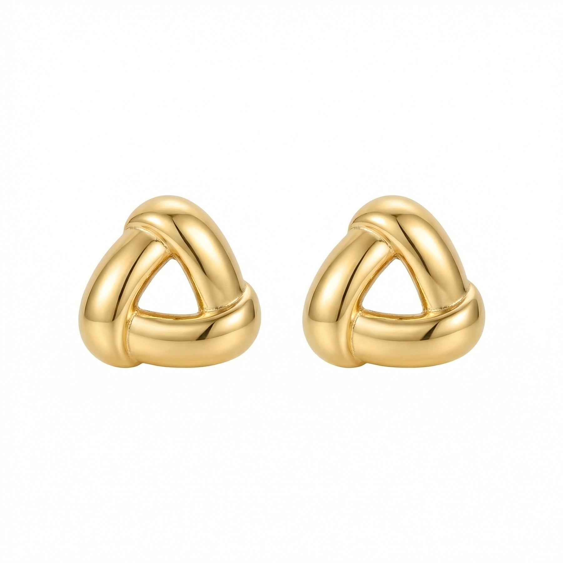 Interwoven Triangle Knot Stud Earrings – sterling silver earrings