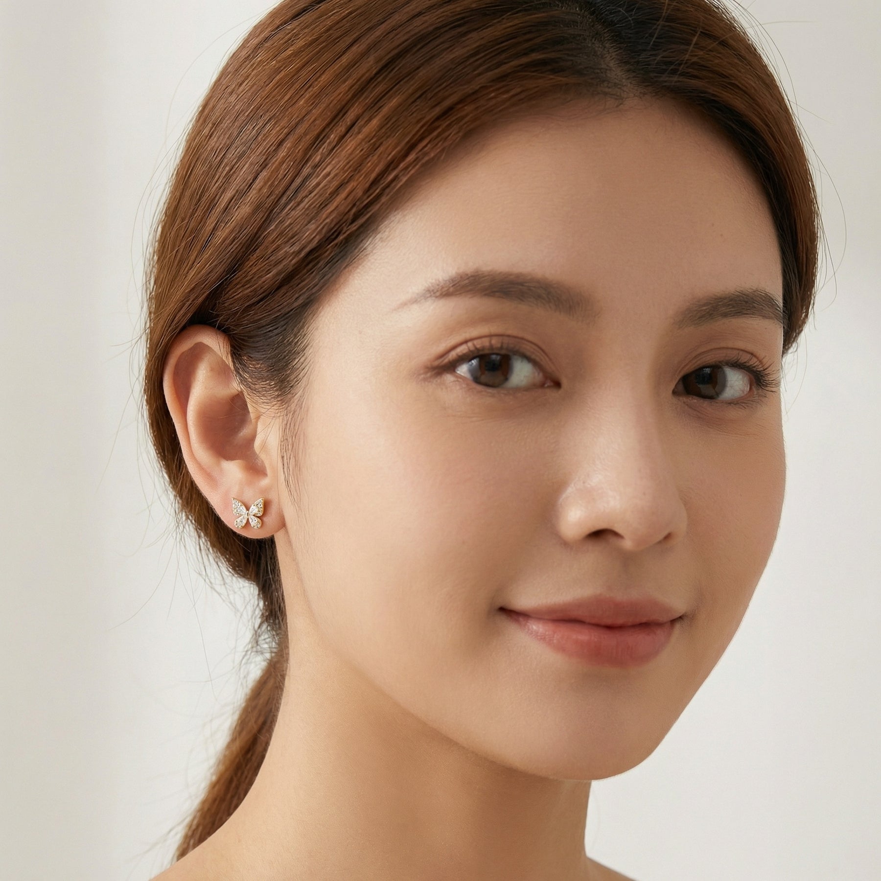 Crystal Butterfly Studs, Mixed Cuts – crystal earrings