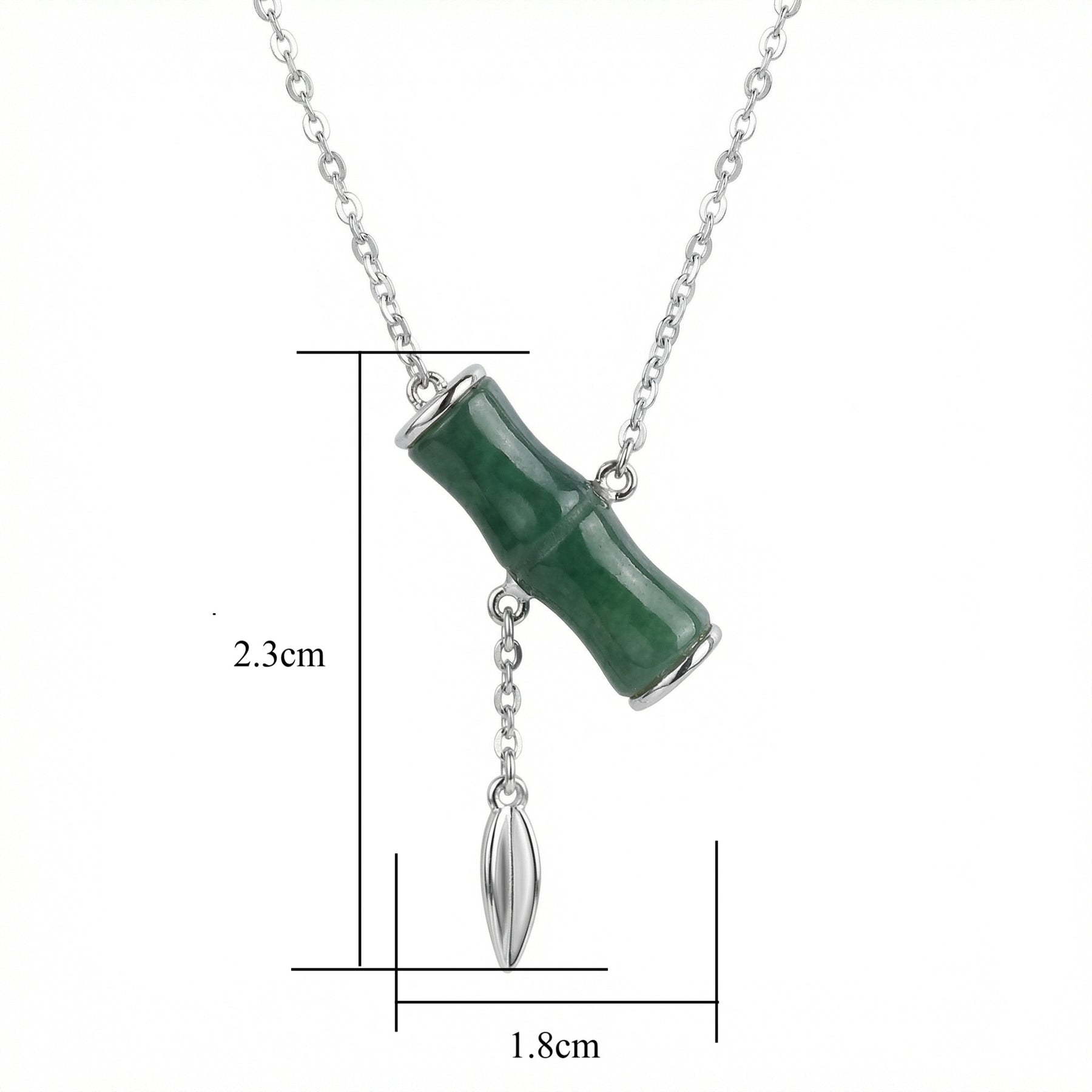 Green Jade Bamboo Pendant Necklace – jade necklace