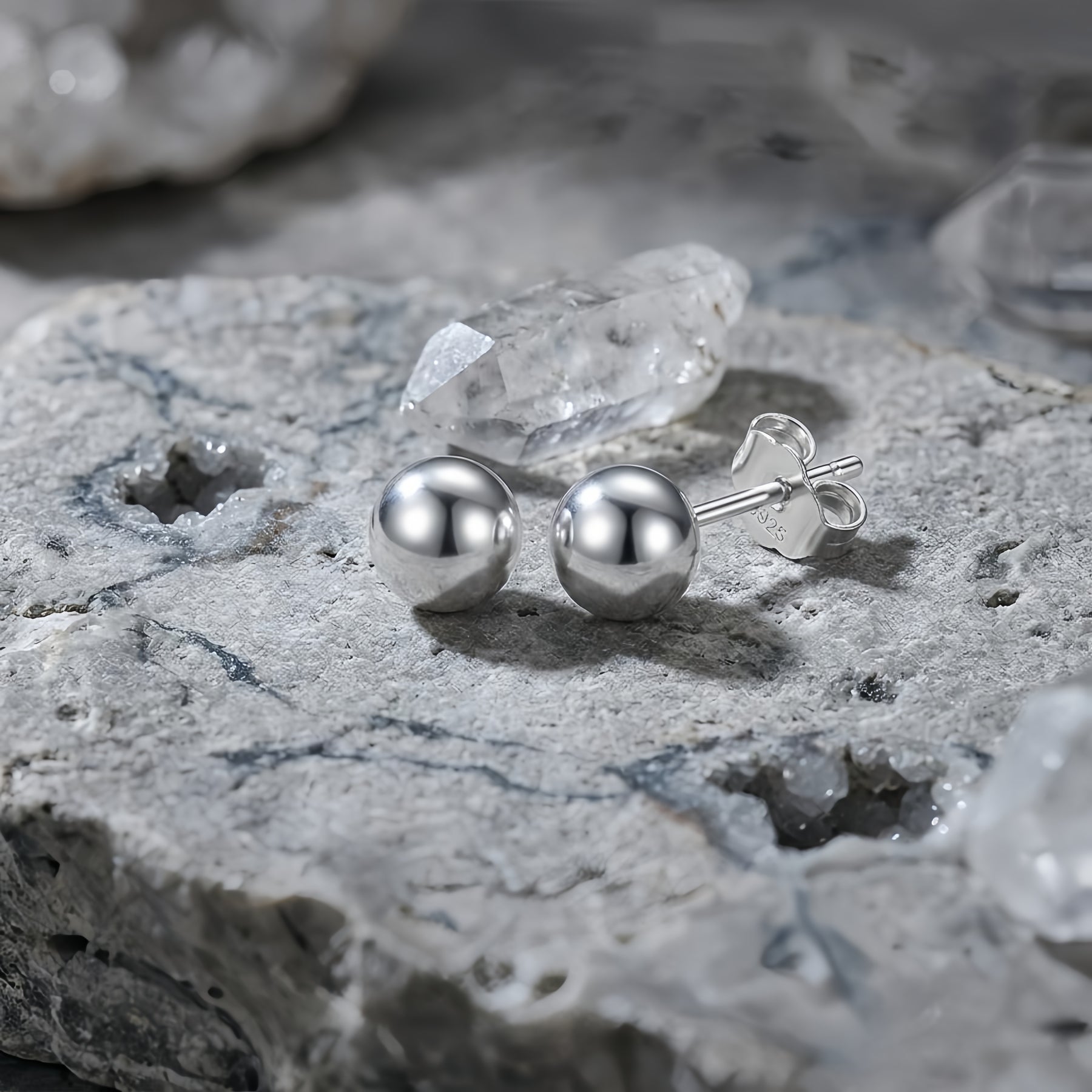 Classic Pearl Stud Earrings – pearl earrings, side detail
