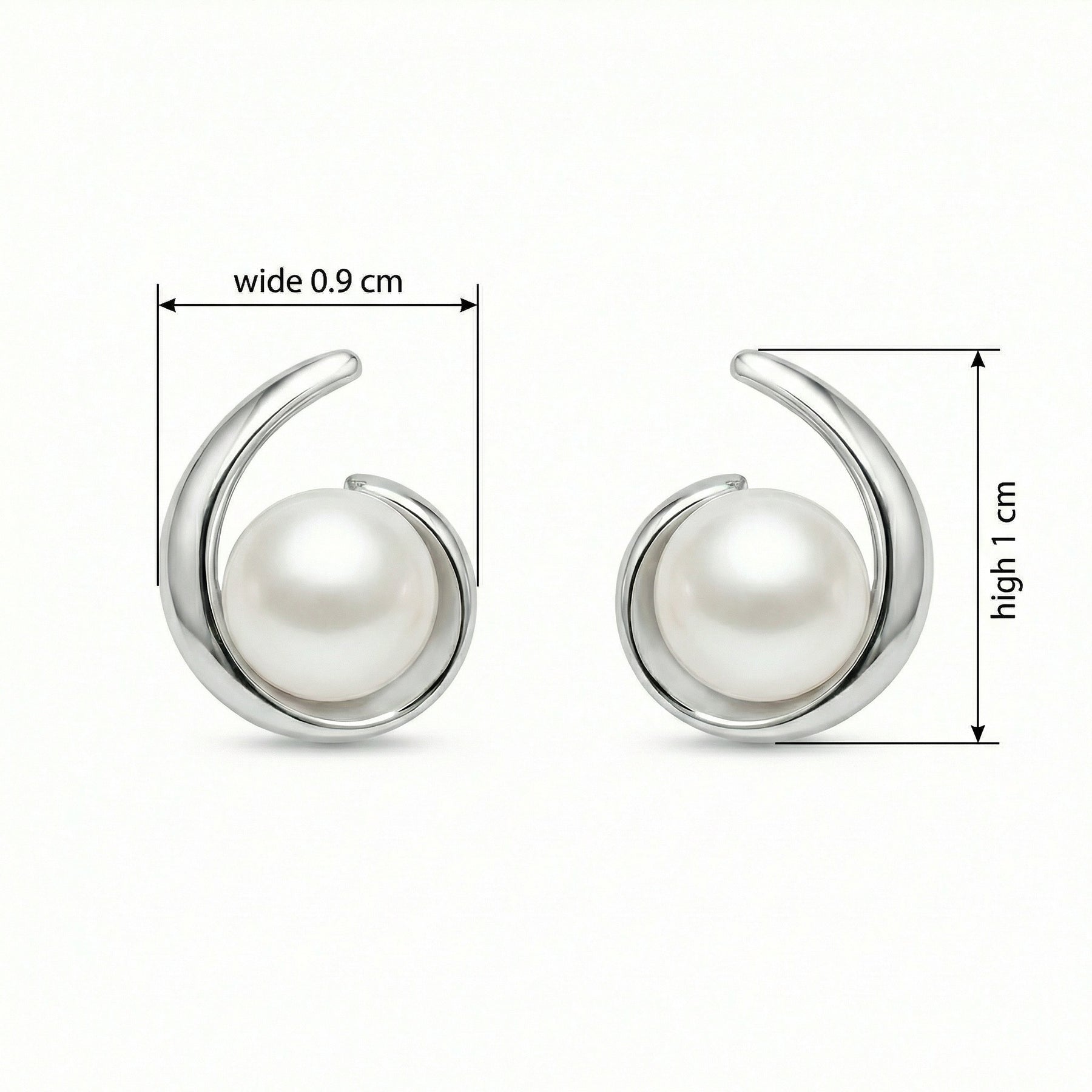 Silver Swirl Pearl Stud Earrings – pearl earrings