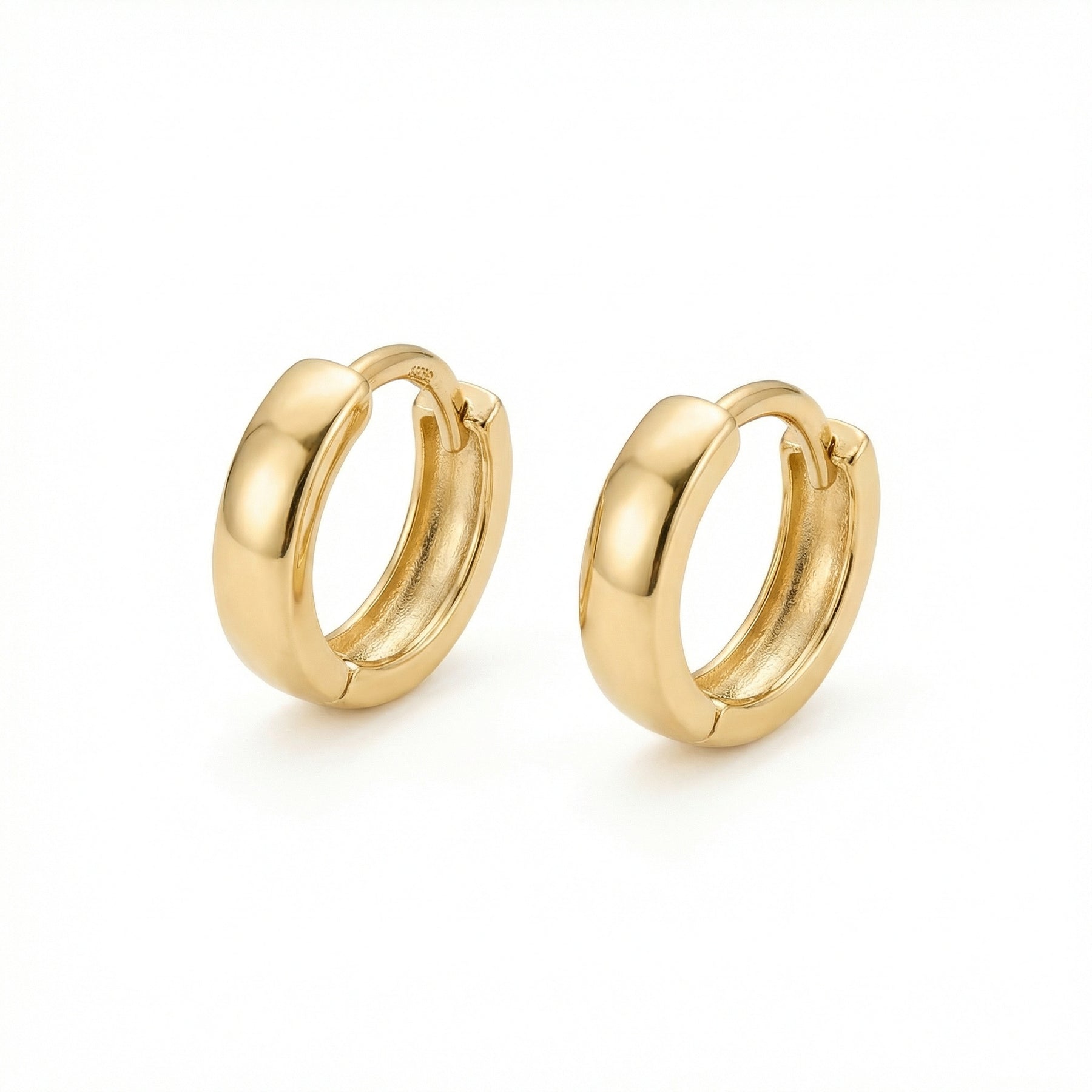 Polished Hoop Huggie Earrings – sterling silver earrings