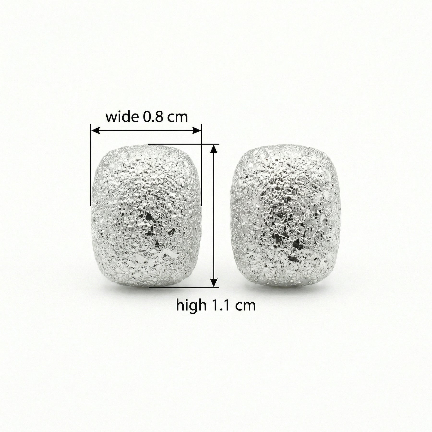 Stardust Textured Cushion Studs – sterling silver earrings