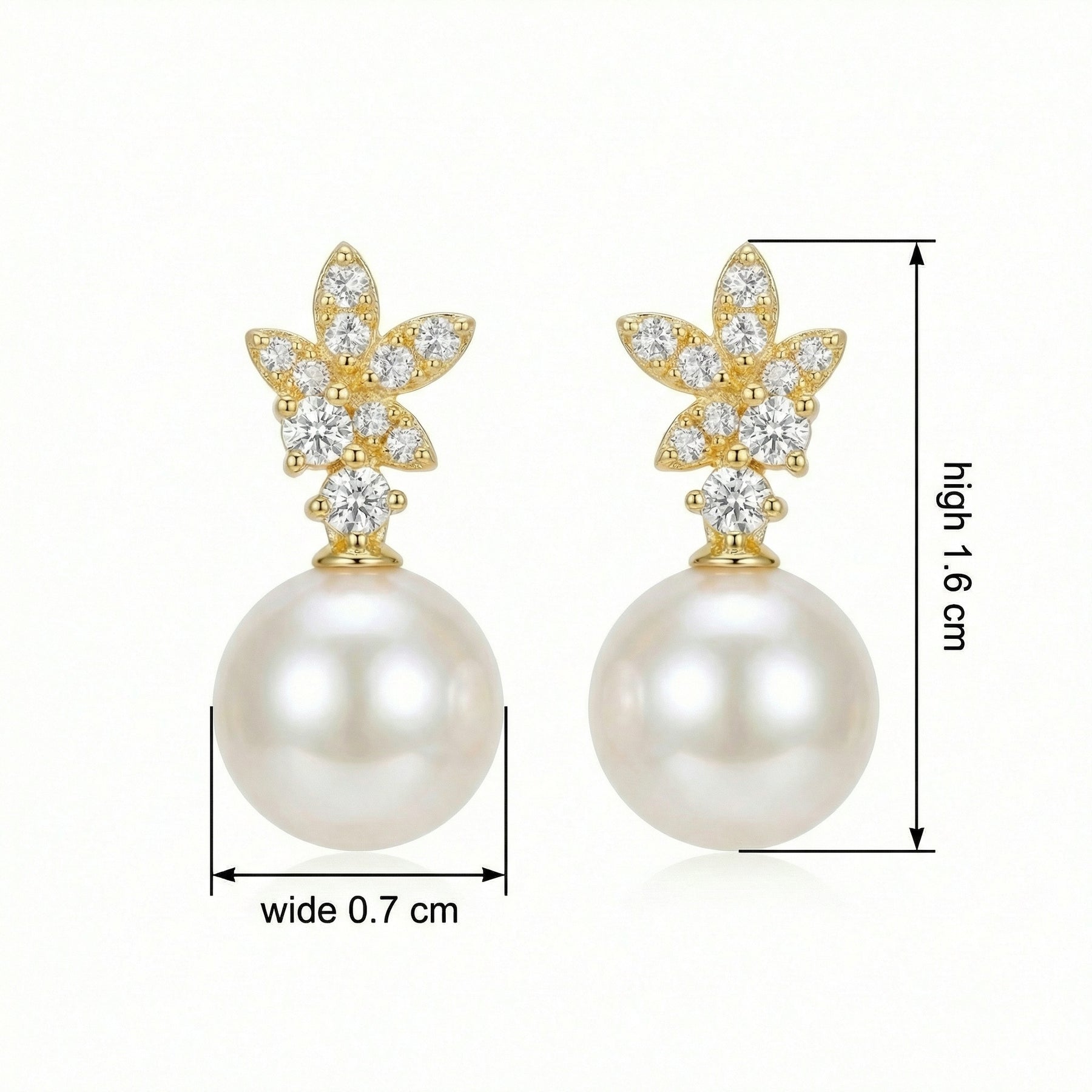 Floral Pearl Drop Earrings – pearl earrings, close-up