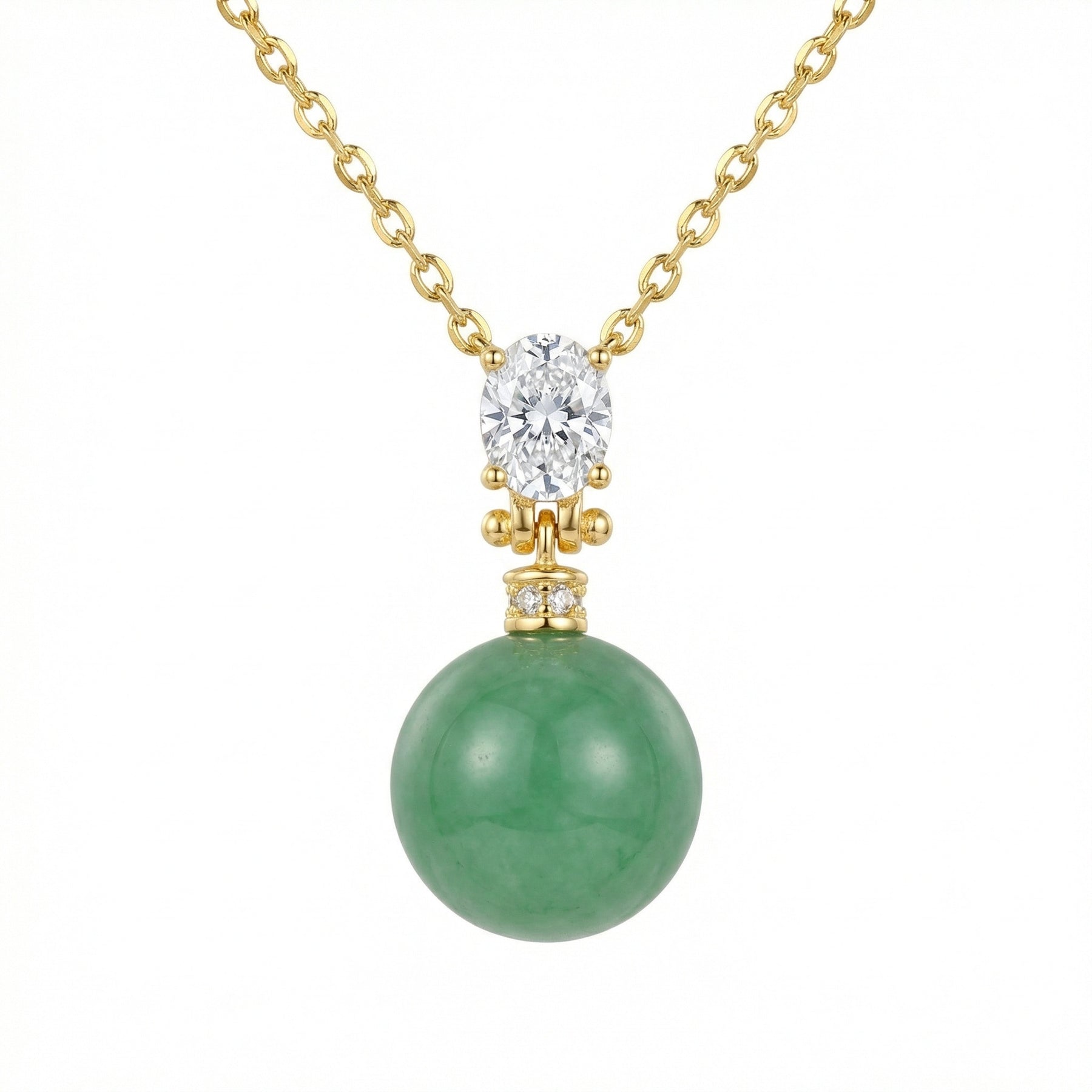 Green Jade Sphere Pendant Necklace – jade necklace
