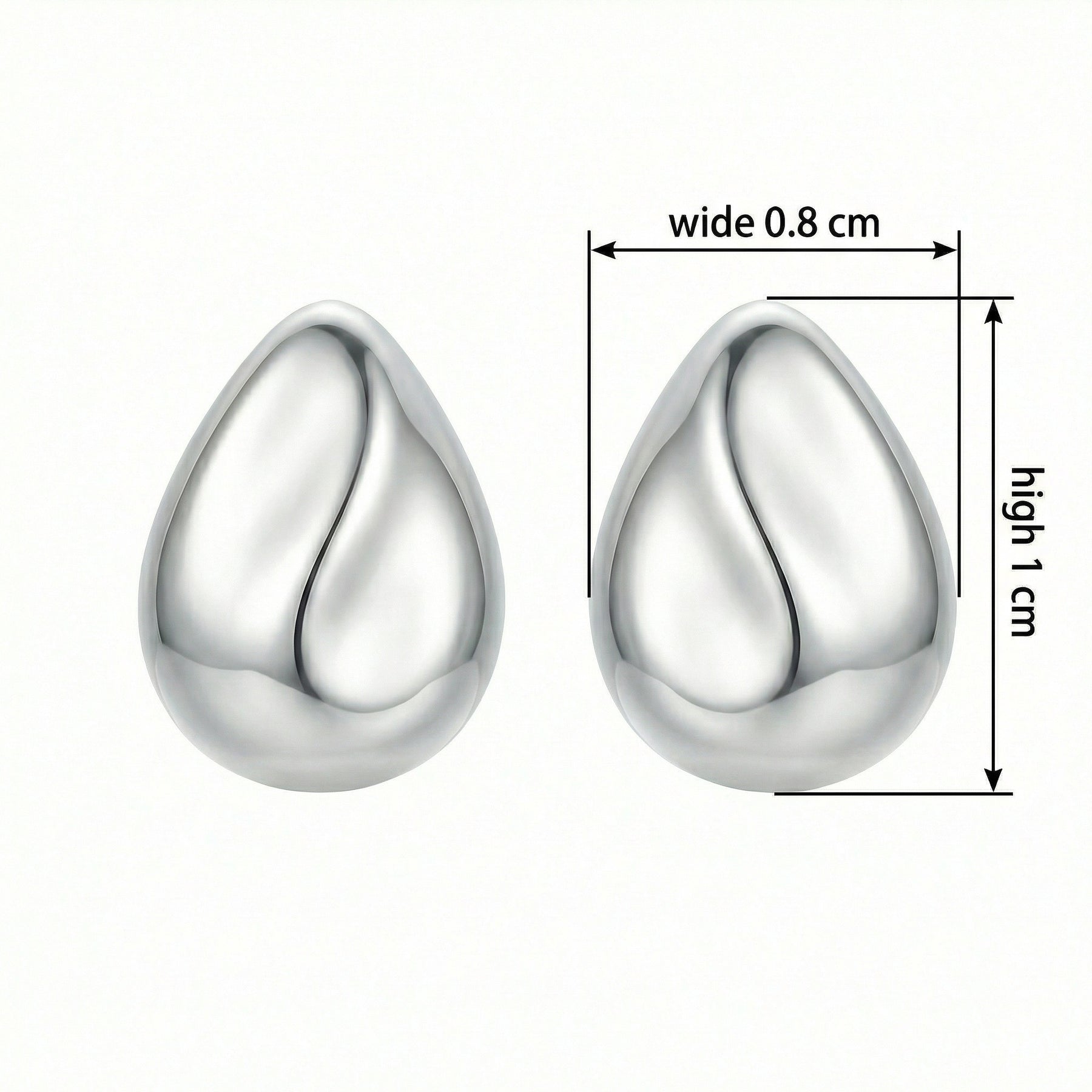 Teardrop Studs with Sculptural Wave – sterling silver earrings