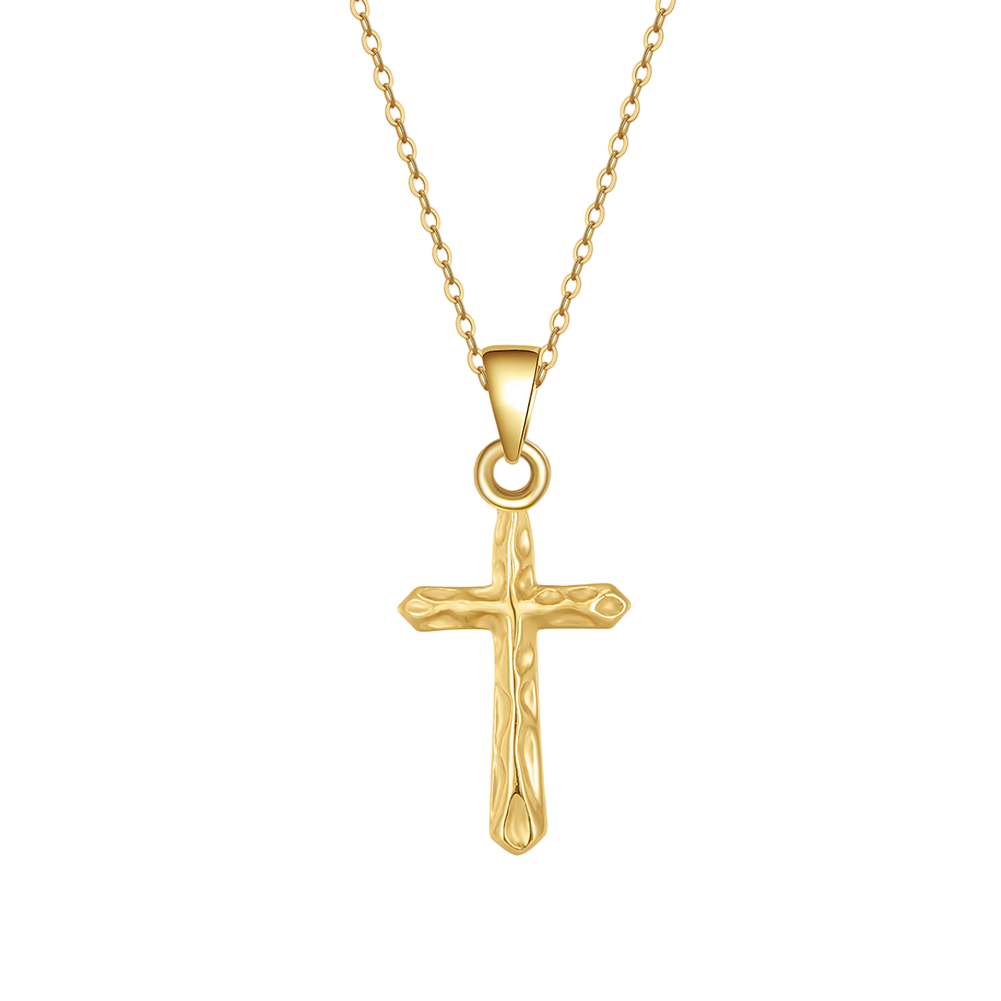 gold-tone Cross Pendant Necklace – sterling silver necklace, front view