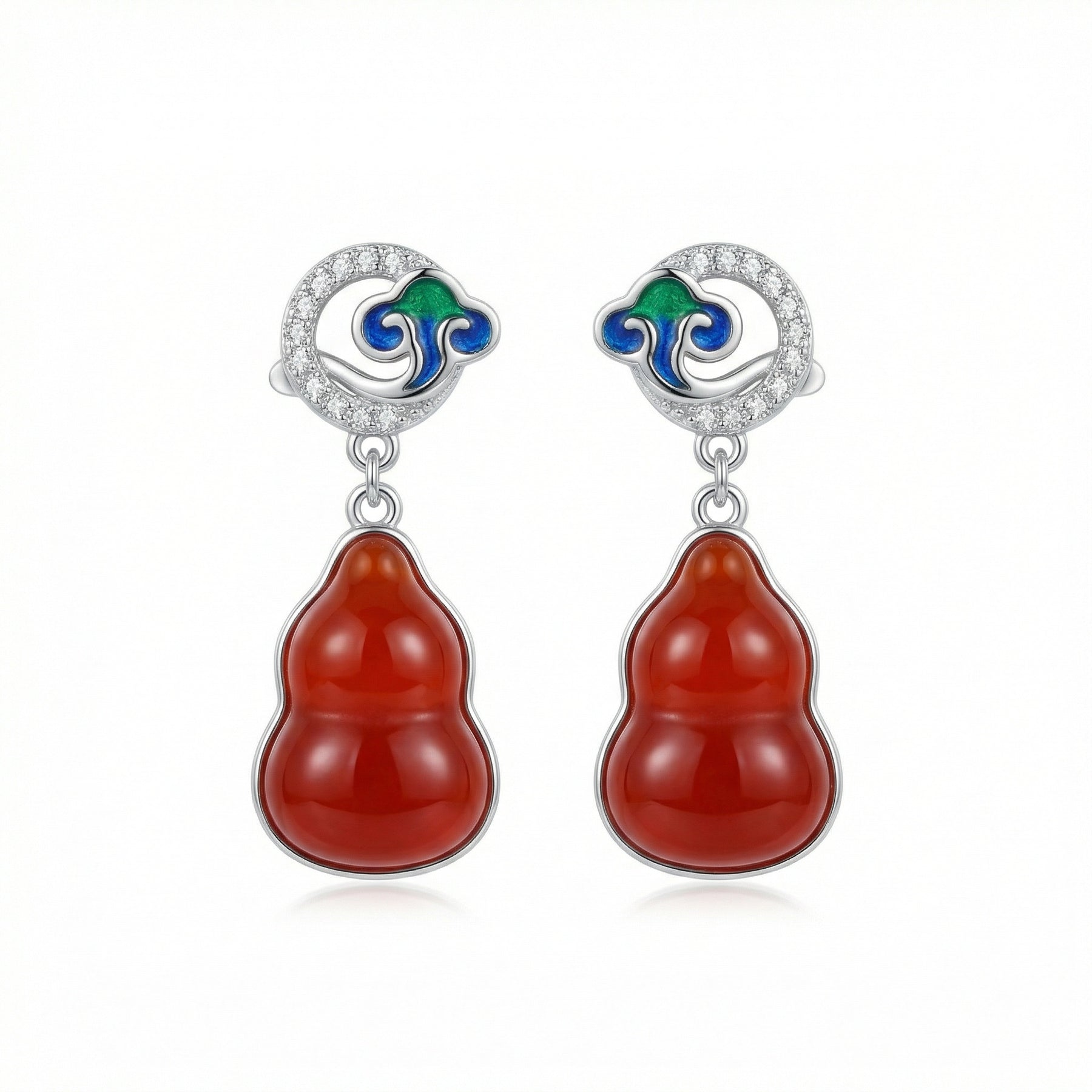 Red Agate Gourd Drop Earrings – agate earrings