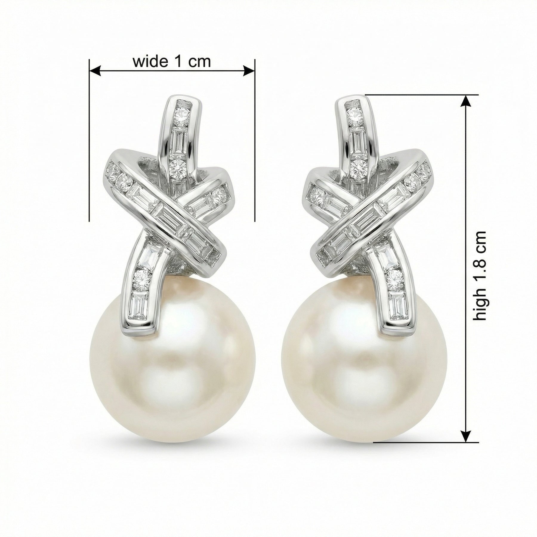 Pearl Crisscross Knot Drop Earrings – pearl earrings, front view