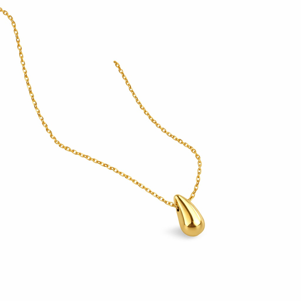 Stainless Steel gold-tone Teardrop Necklace – stainless steel necklace