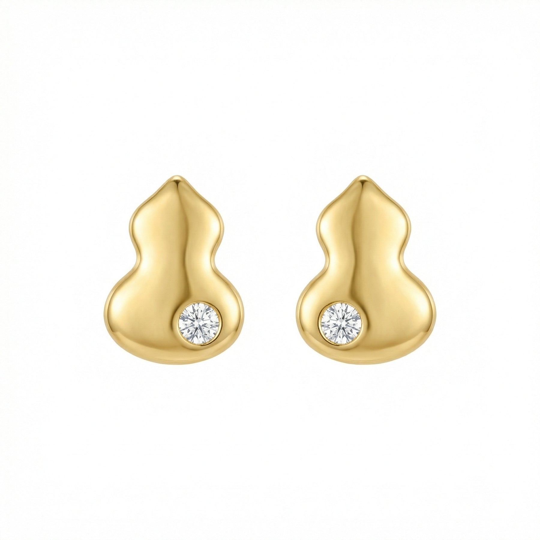 sparkling stone accent Wulu Gourd Studs – sterling silver earrings