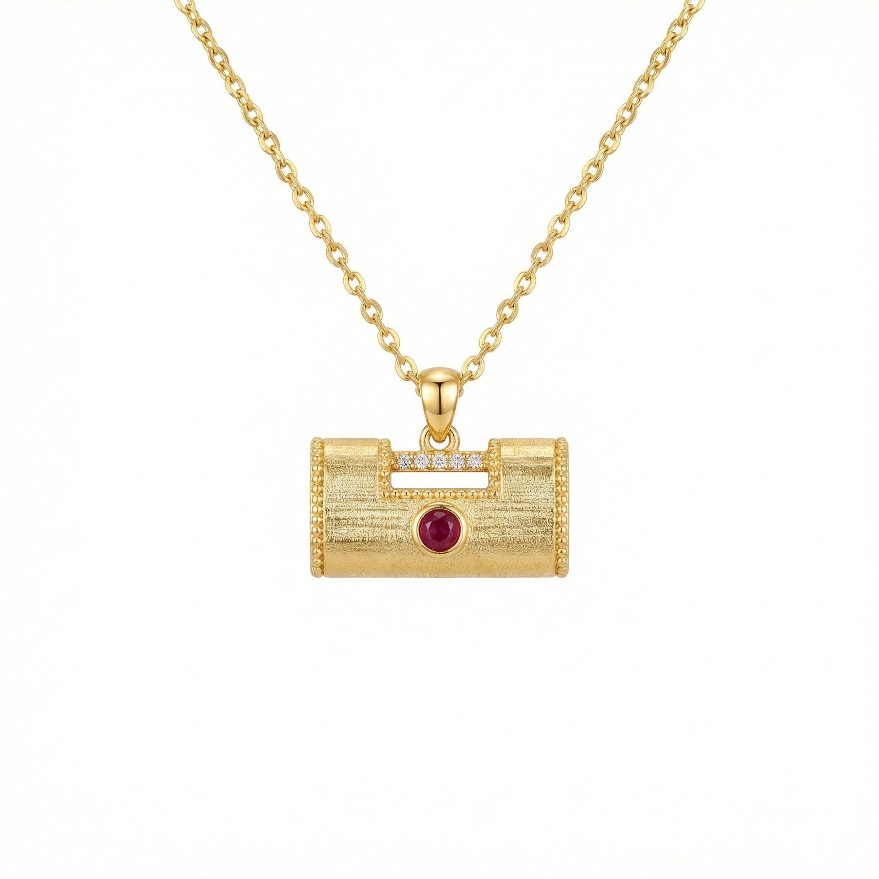 Textured Longevity Lock Necklace – sterling silver necklace