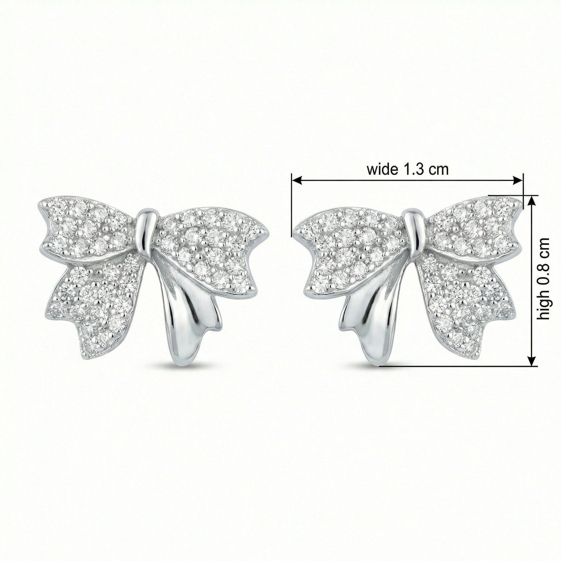 Pavé Ribbon Bow Stud Earrings – sterling silver earrings
