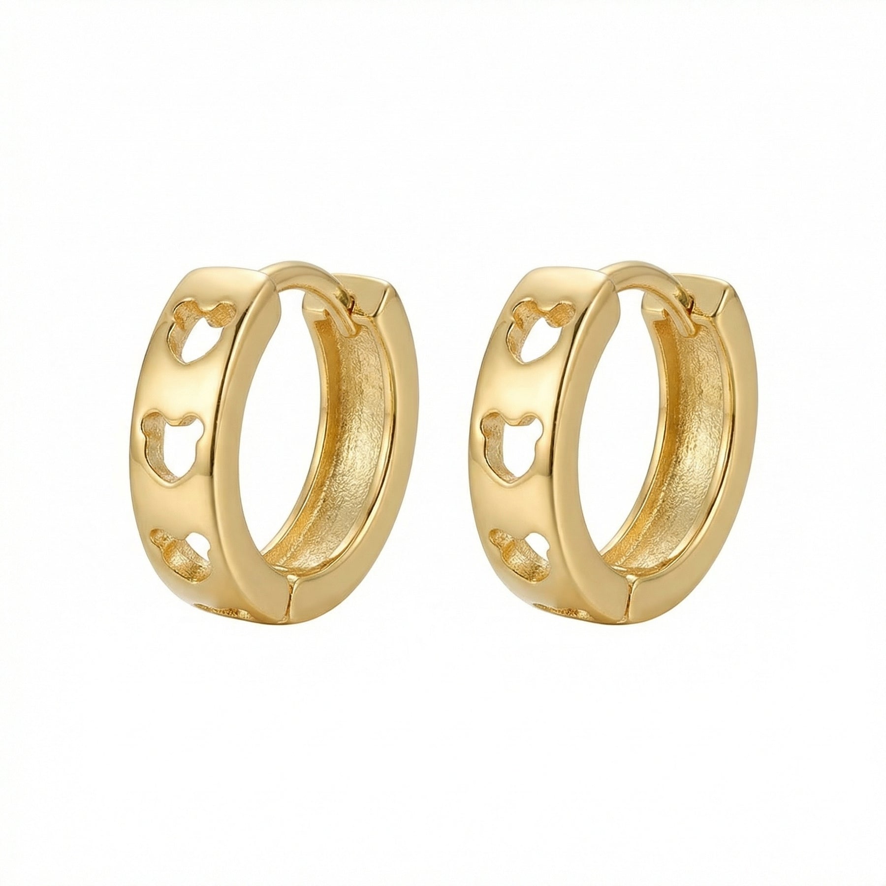Teddy Bear Cutout Huggie Hoop Earrings – sterling silver earrings