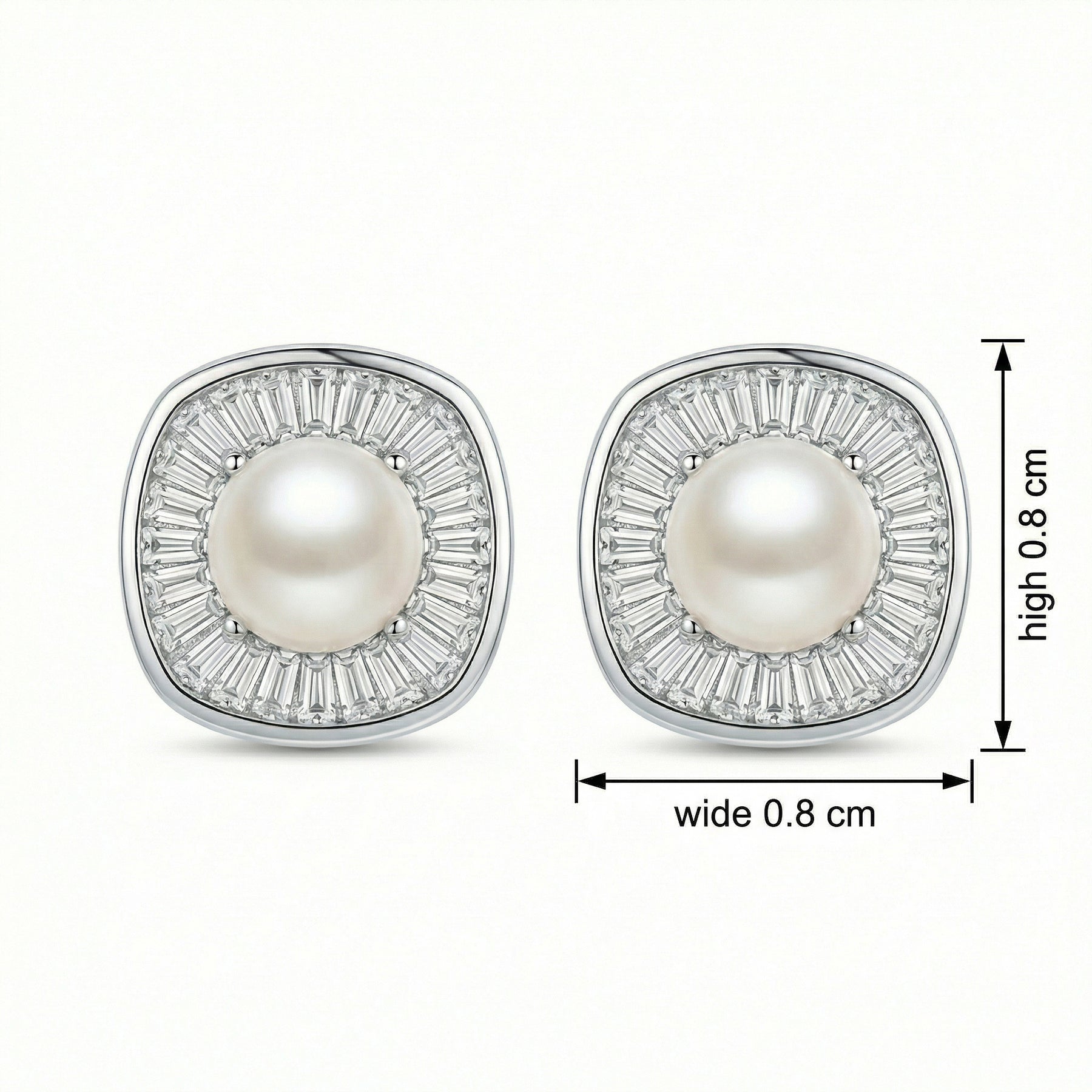 Pearl Cushion Halo Stud Earrings – pearl earrings