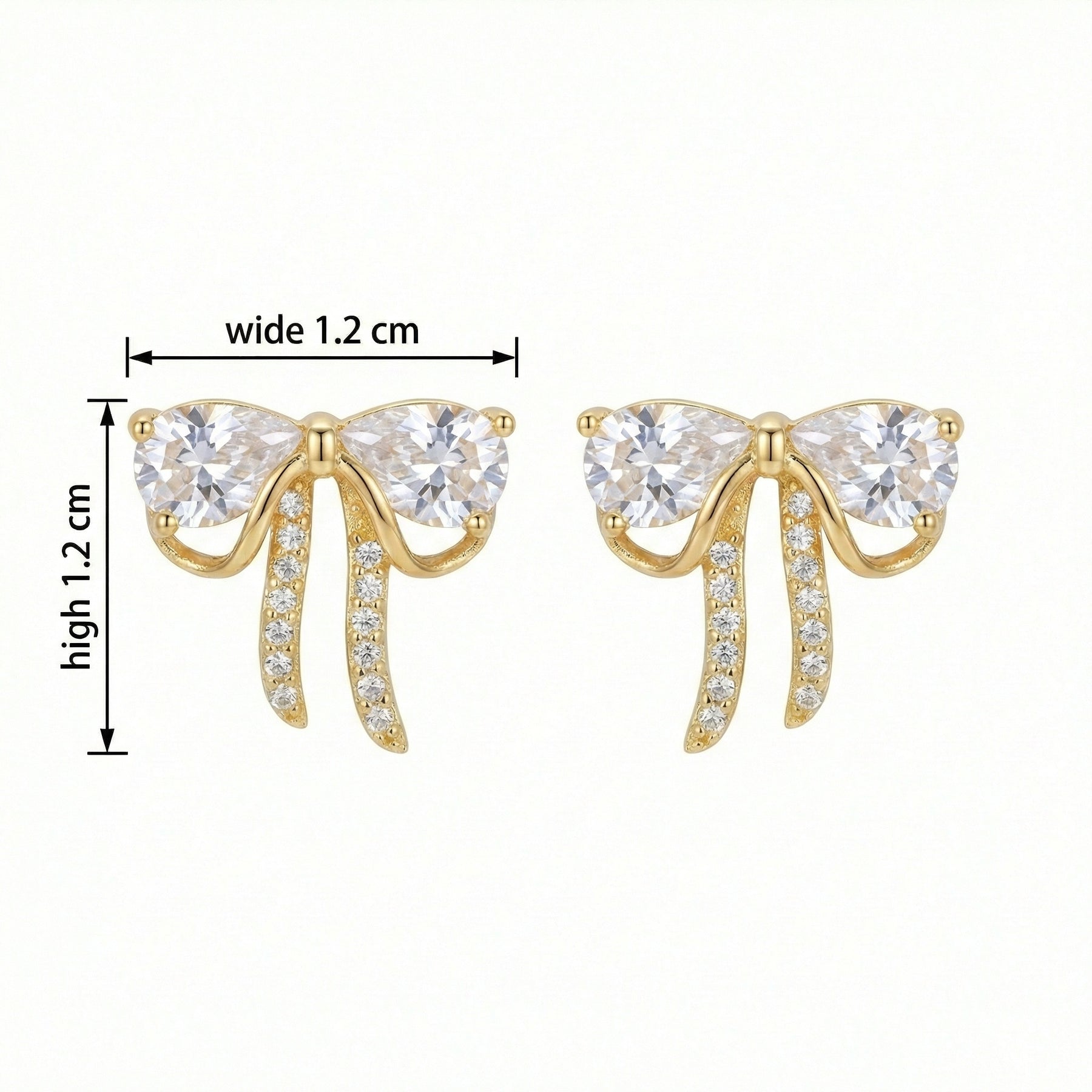 Pear-Cut Bow Stud Earrings – sterling silver earrings