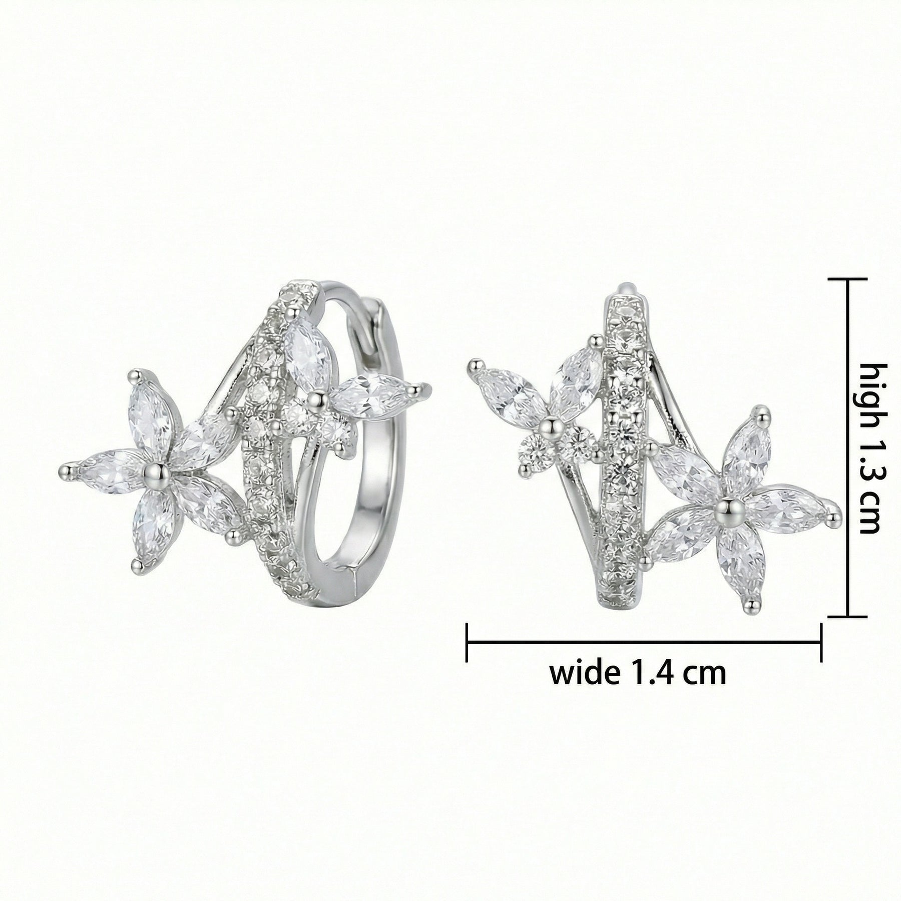 Flower and Butterfly Huggie Hoop Earrings – sterling silver earrings