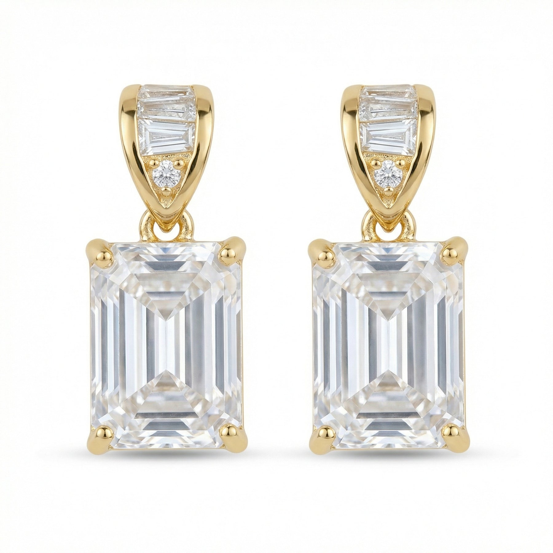 Rectangular-cut Crystal Drop Earrings – crystal earrings, front view