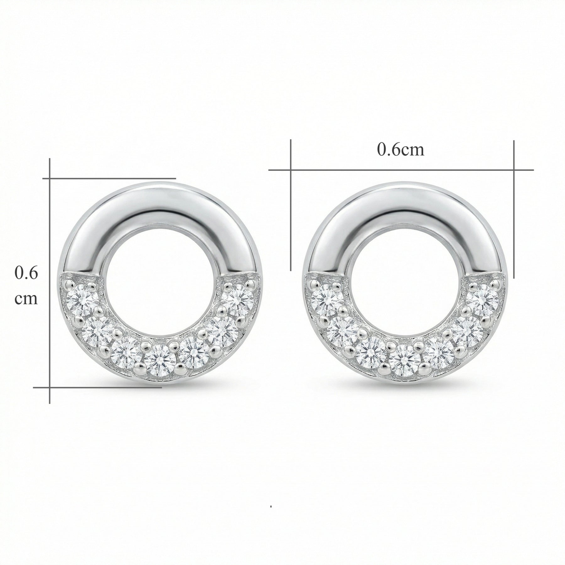 Pavé Open Circle Stud Earrings – sterling silver earrings