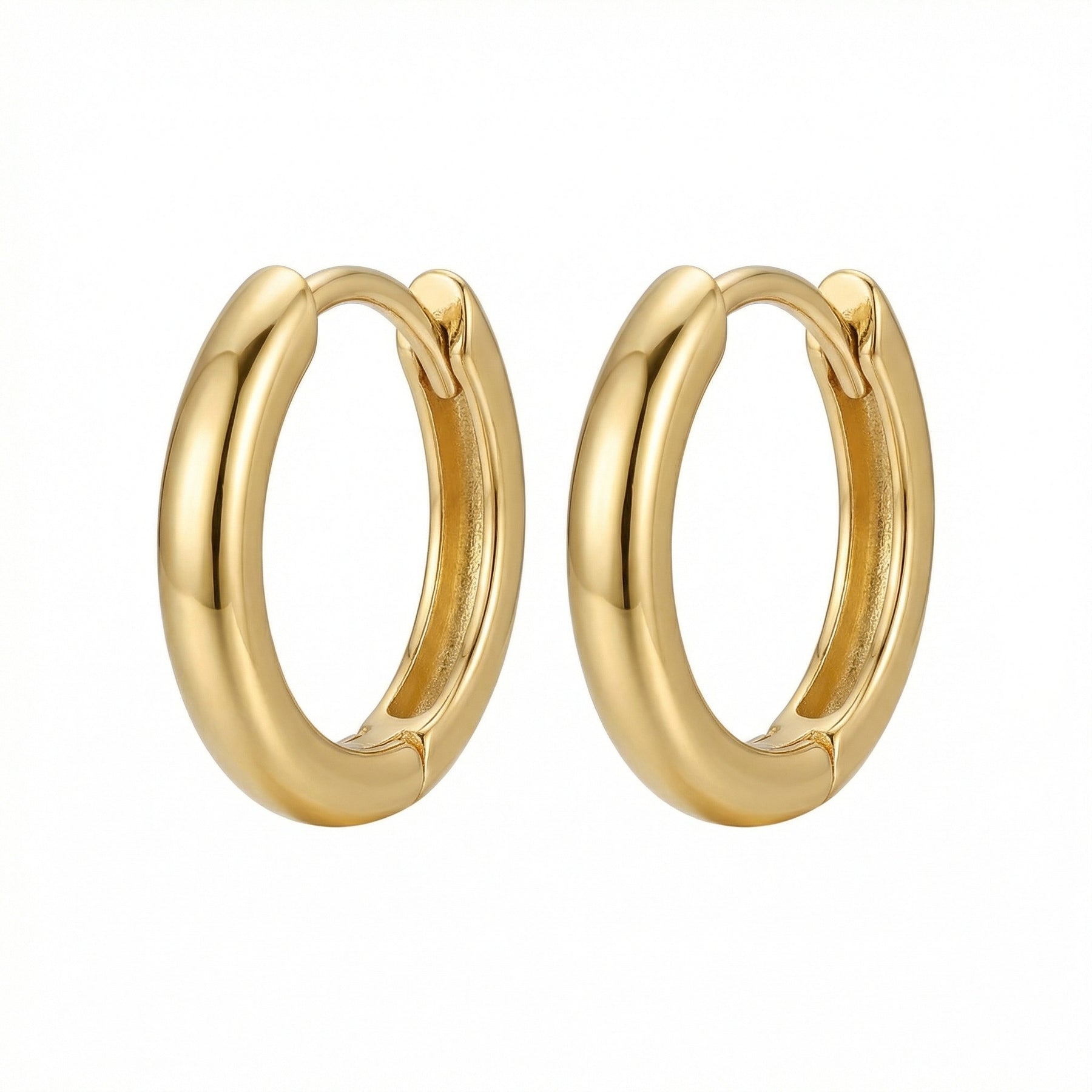 Small Polished Huggie Hoop Earrings – sterling silver earrings