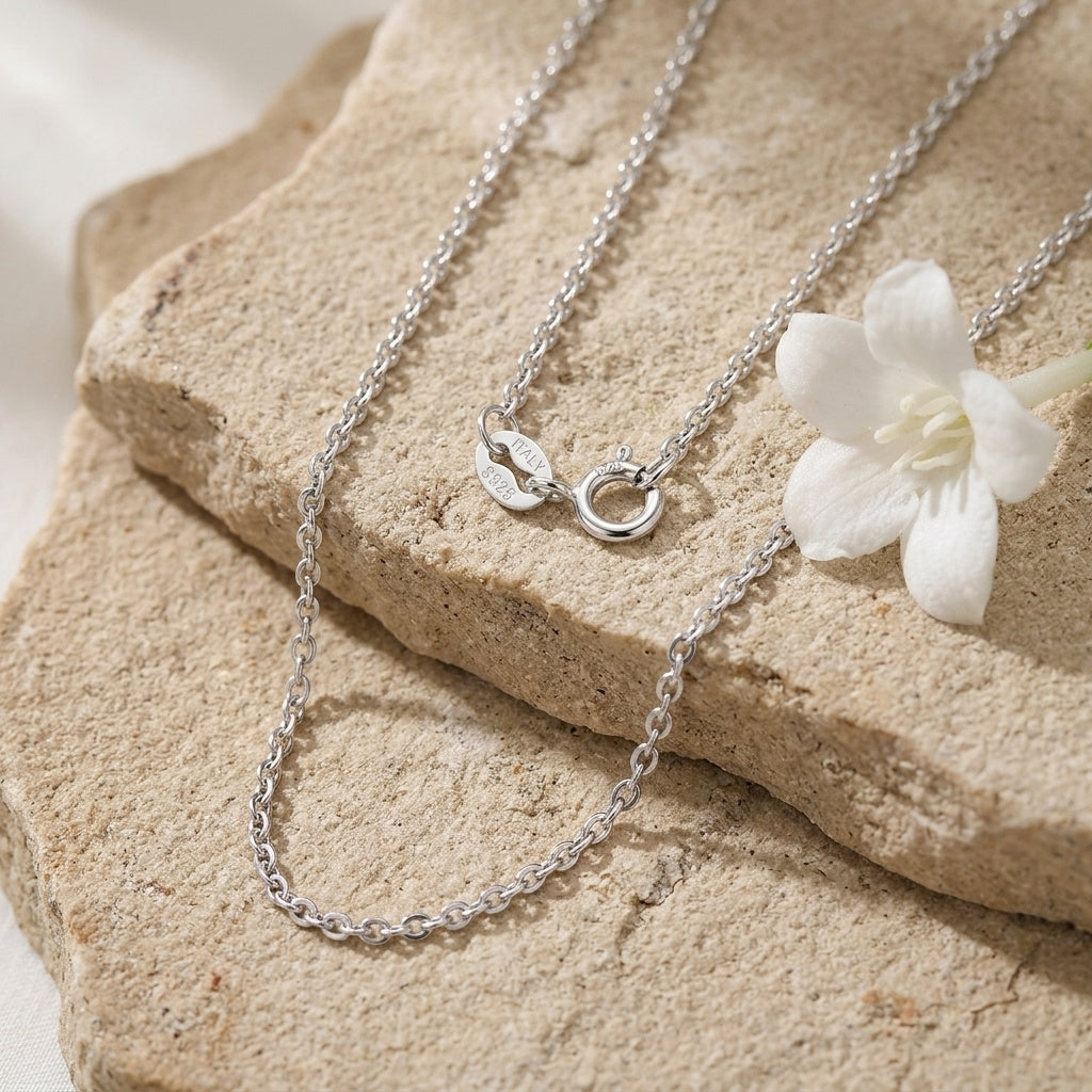 Italian Rolo Chain Necklace – sterling silver necklace