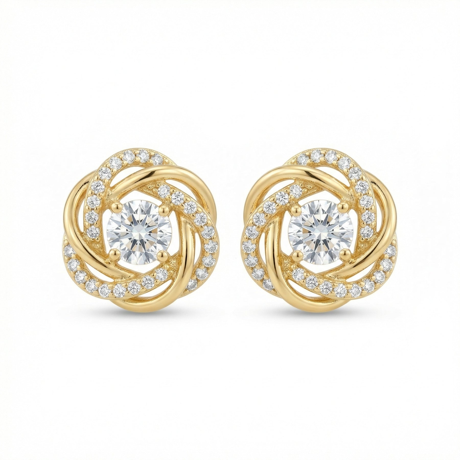 Swirl Knot Stud Earrings – sterling silver earrings, side detail