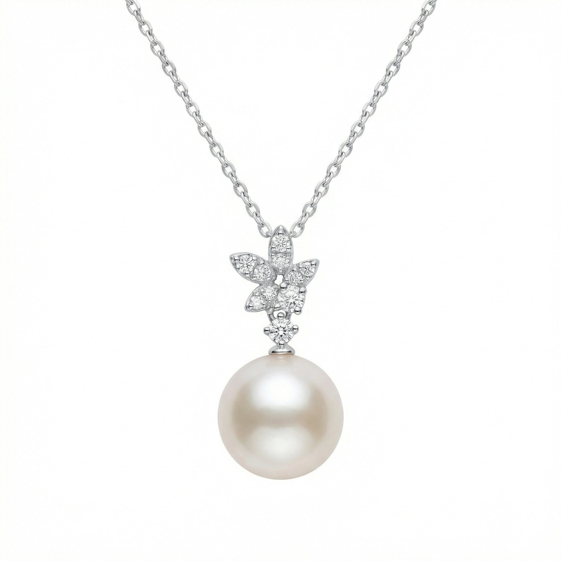 Pearl Leaf Motif Pendant Necklace – pearl necklace
