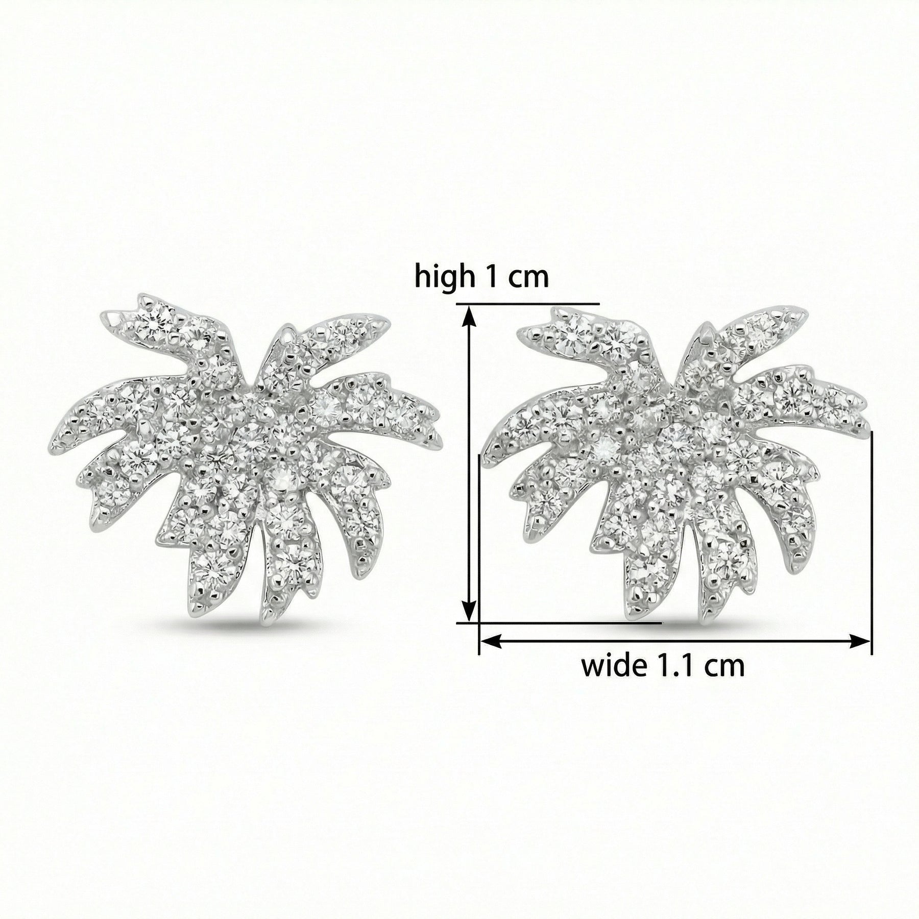 Shimmering Palm Tree Stud Earrings – sterling silver earrings