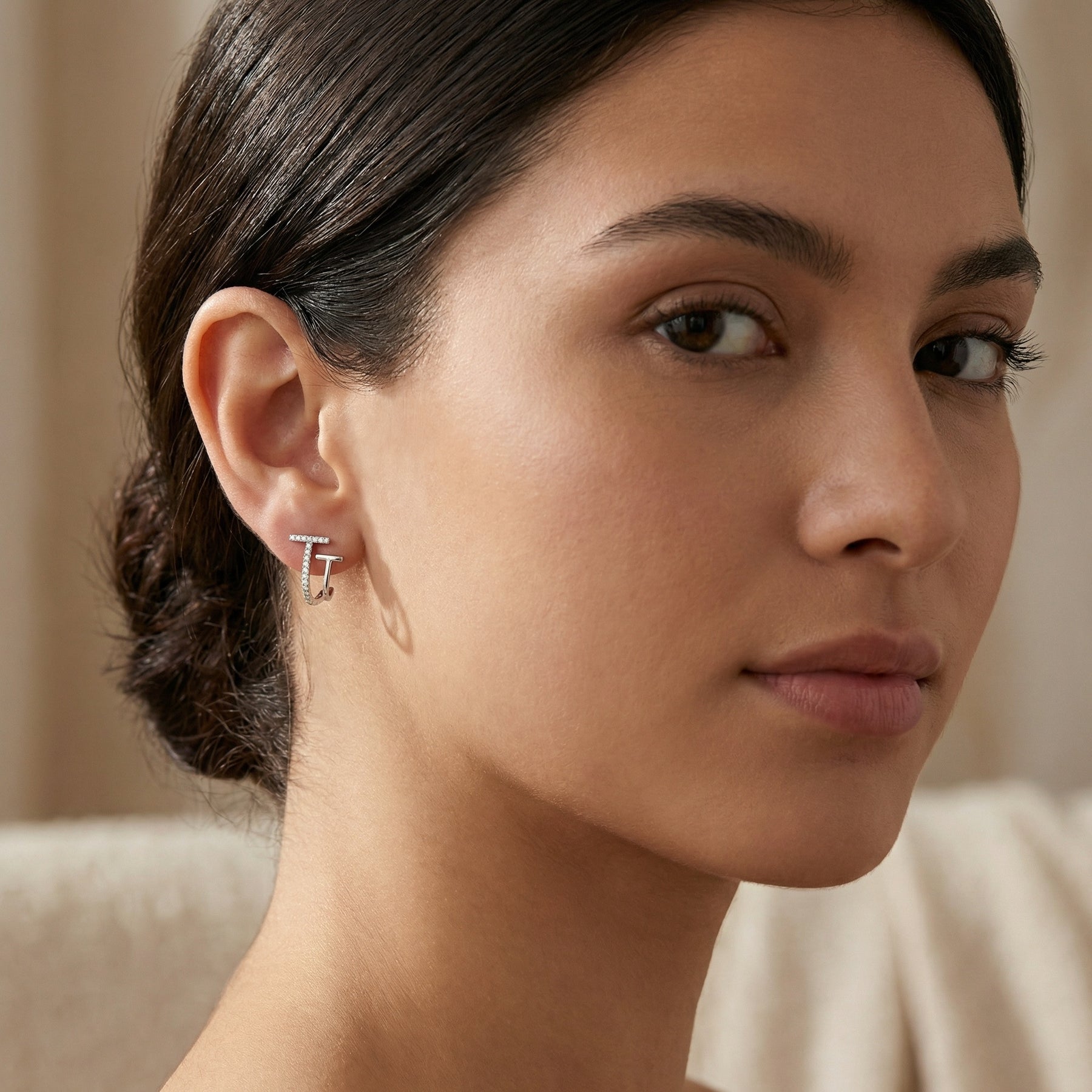 Double T-Bar Stud Earrings – sterling silver earrings