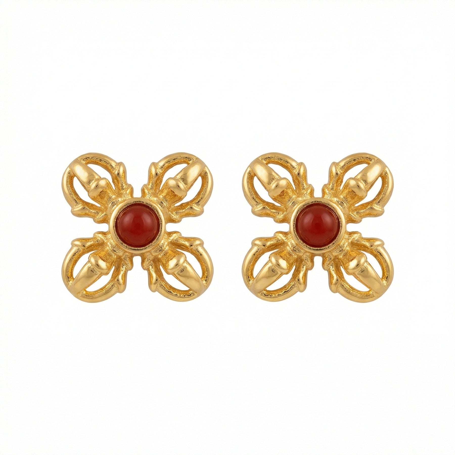 Gilded Double Vajra Stud Earrings – sterling silver earrings