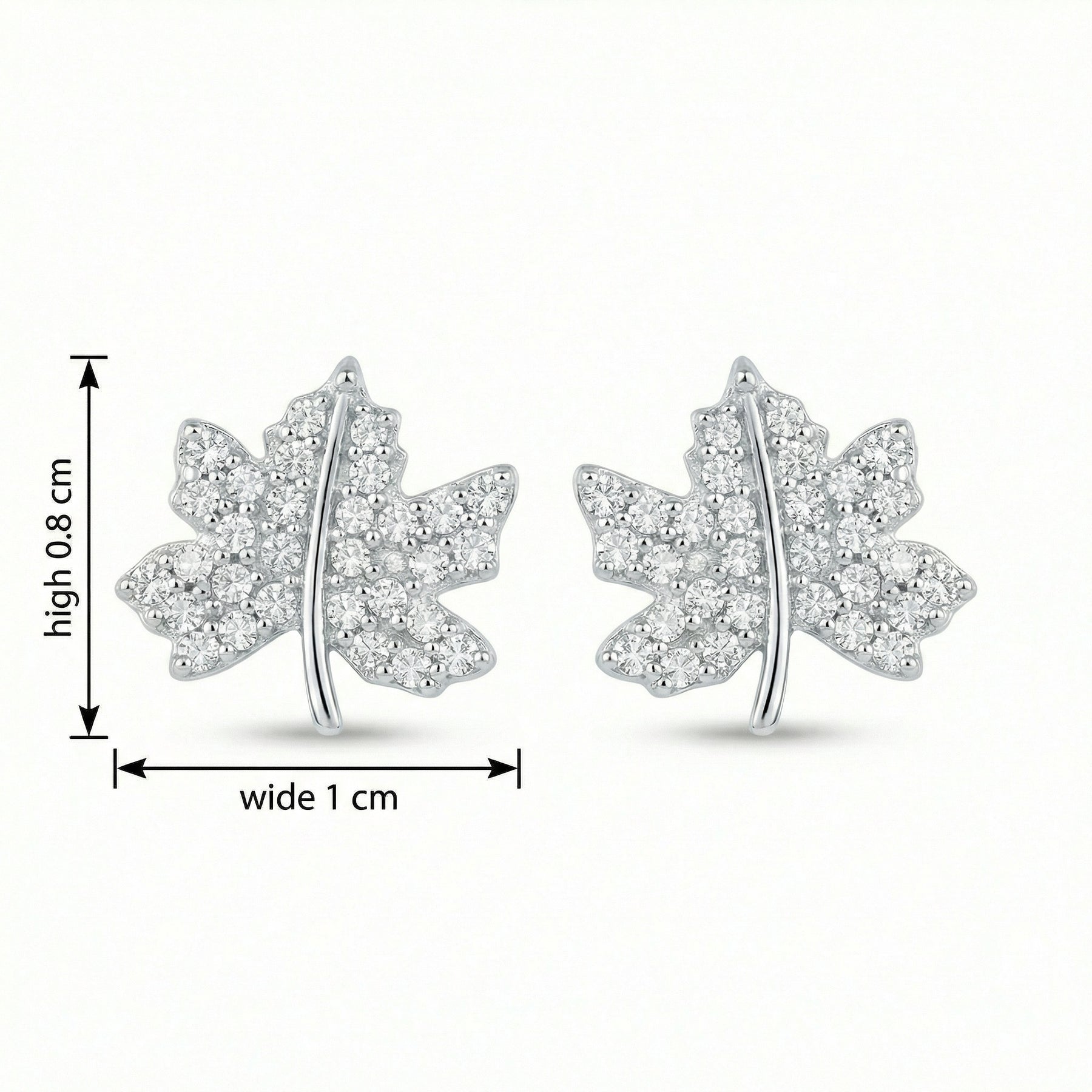 Maple Leaf Pavé Stud Earrings – sterling silver earrings
