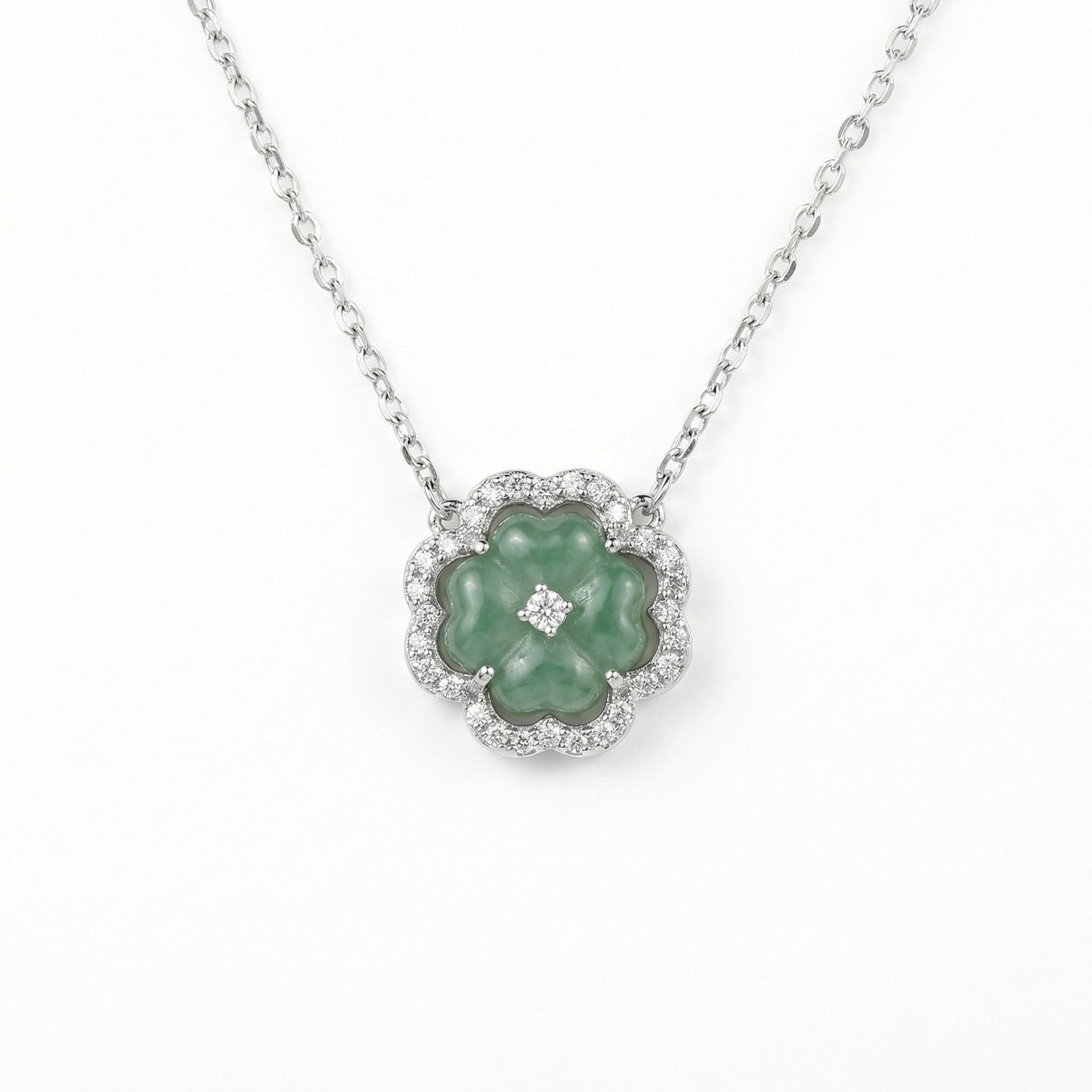 Green Jade Clover Pendant Necklace – jade necklace