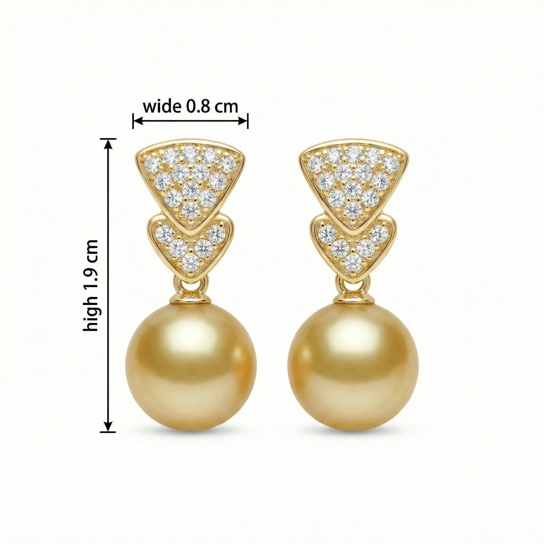 South Sea Pearl Geometric Drops – pearl earrings, close-up