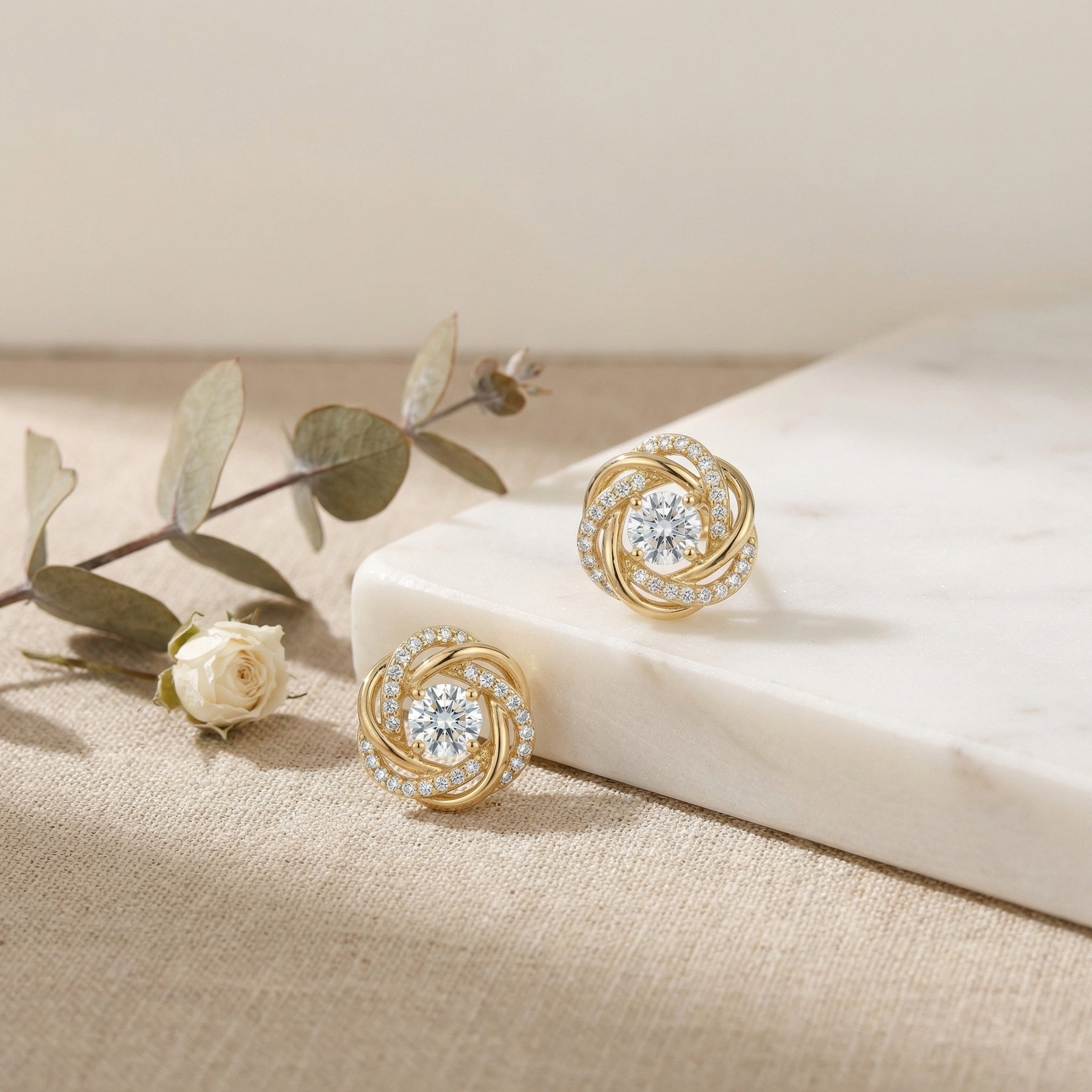Swirl Knot Stud Earrings – sterling silver earrings