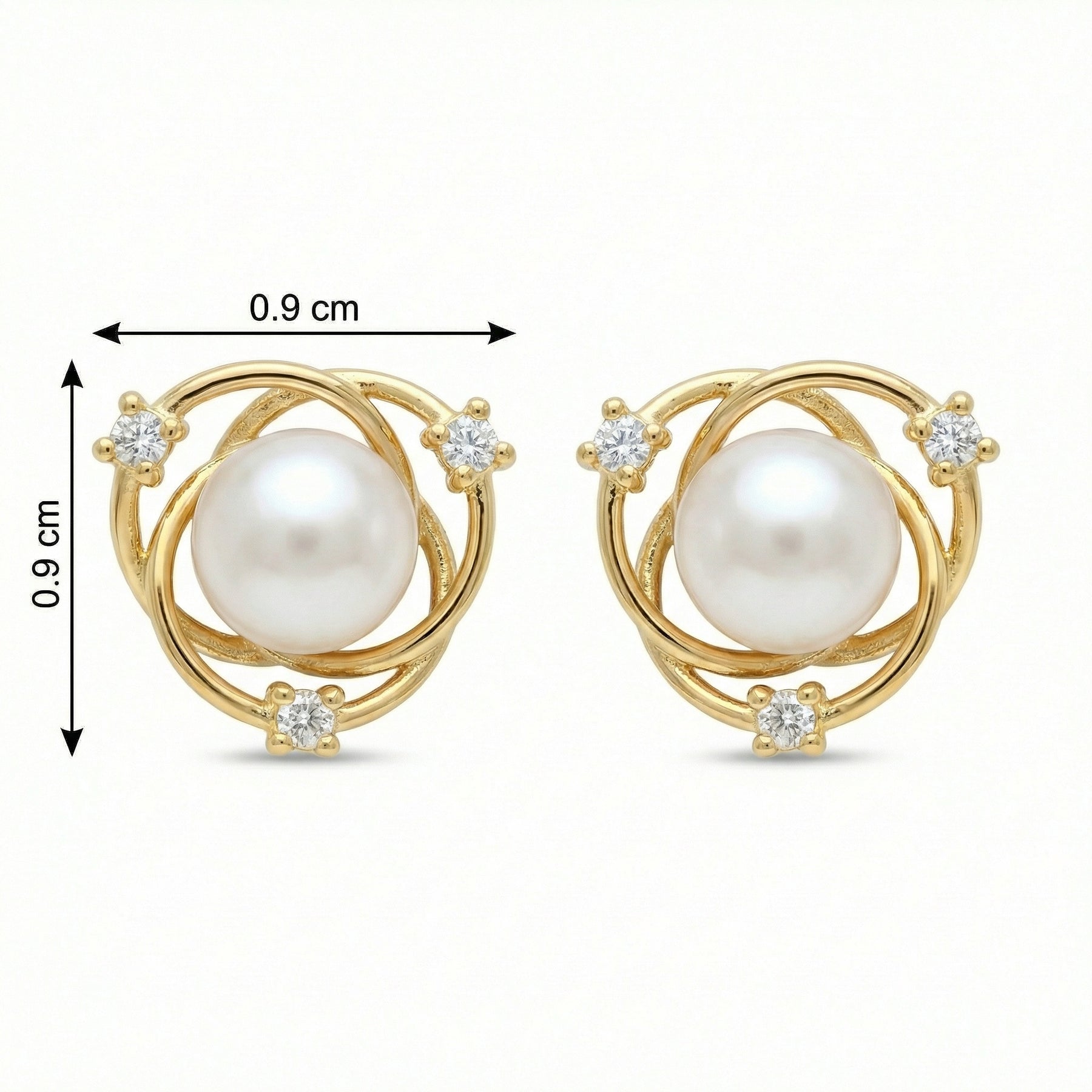 Pearl Swirl Stud Earrings – pearl earrings, side detail