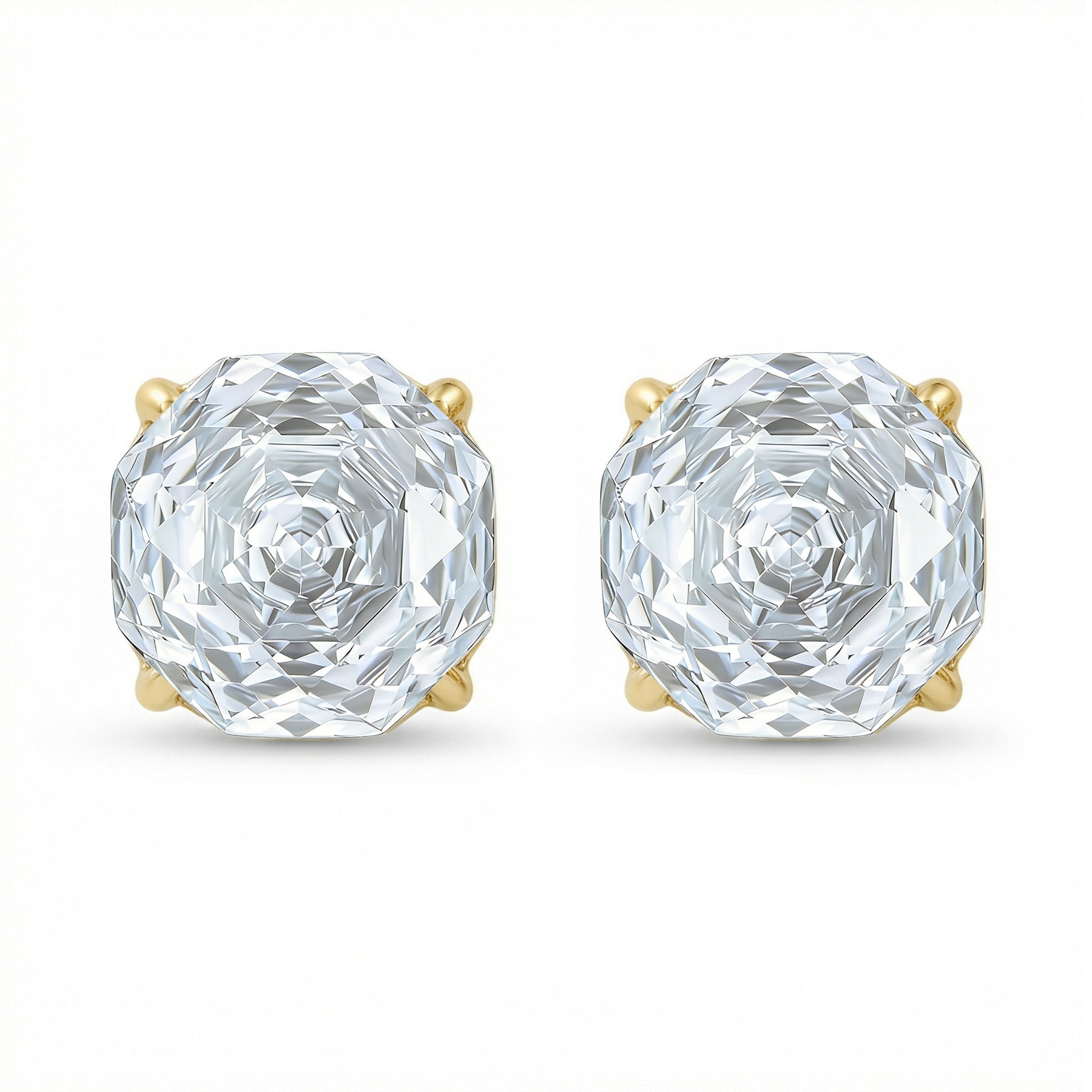 Asscher-Cut Stud Earrings – sterling silver earrings