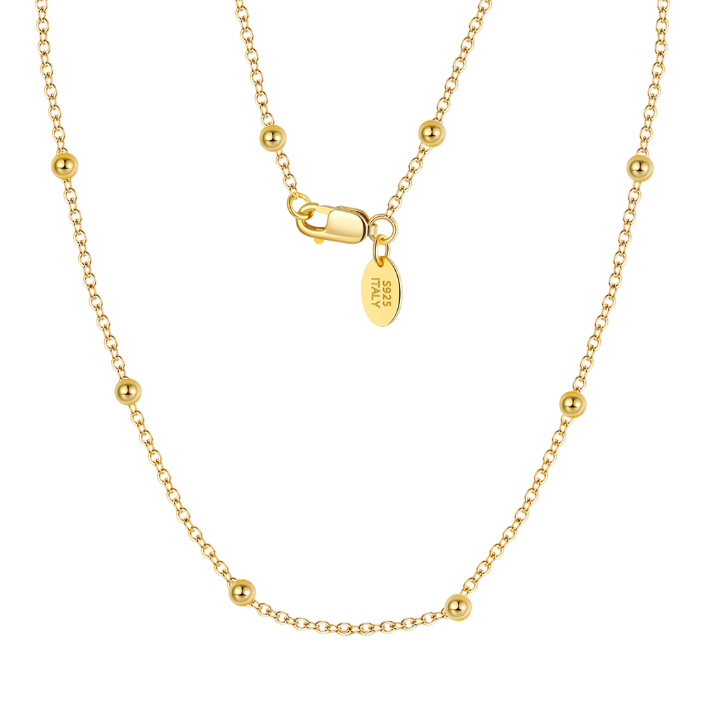 Italian gold-plated Chain with Bead Accents – gold-plated necklace