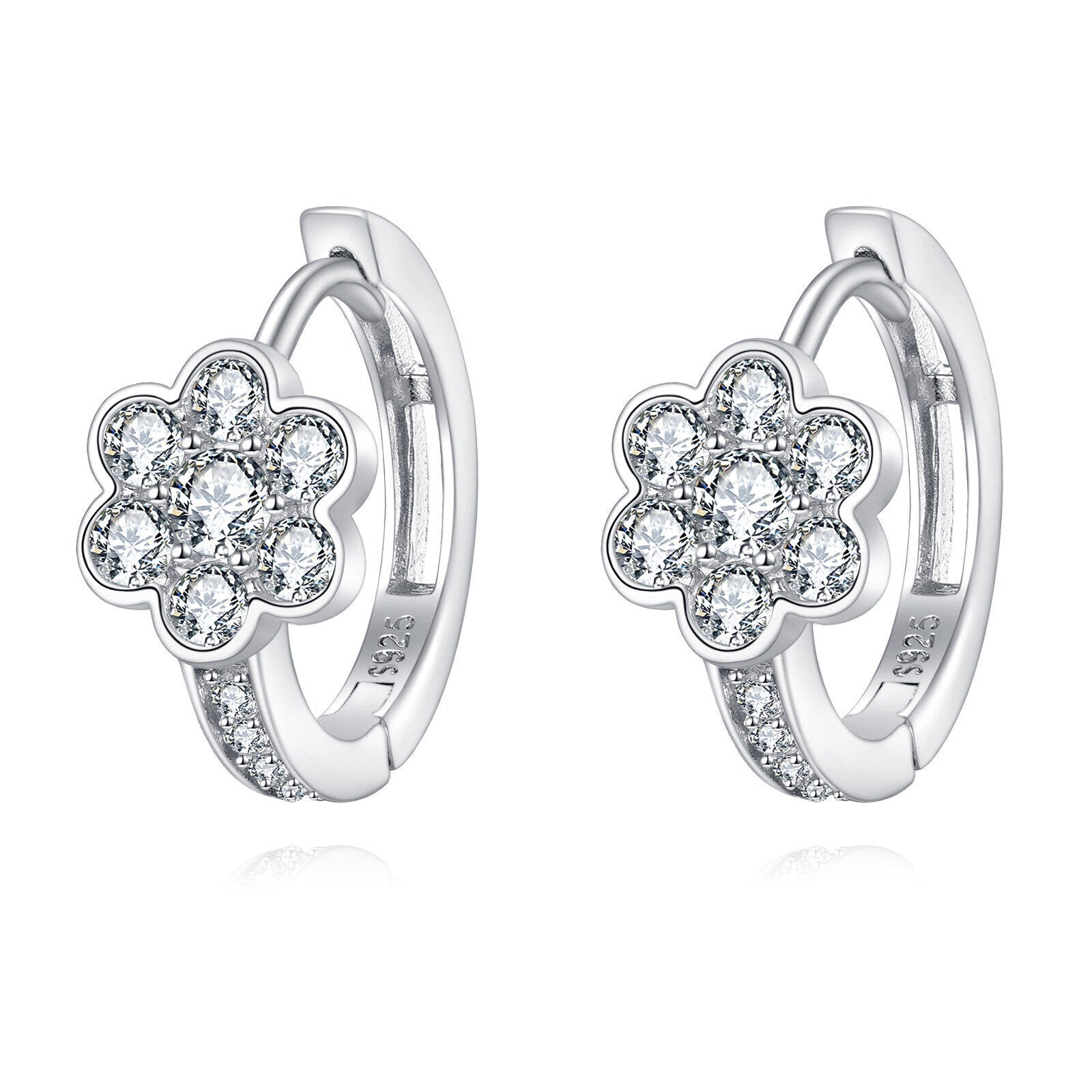 Luxury Floral Sparkling stone Earrings – sparkling stone earrings, side detail