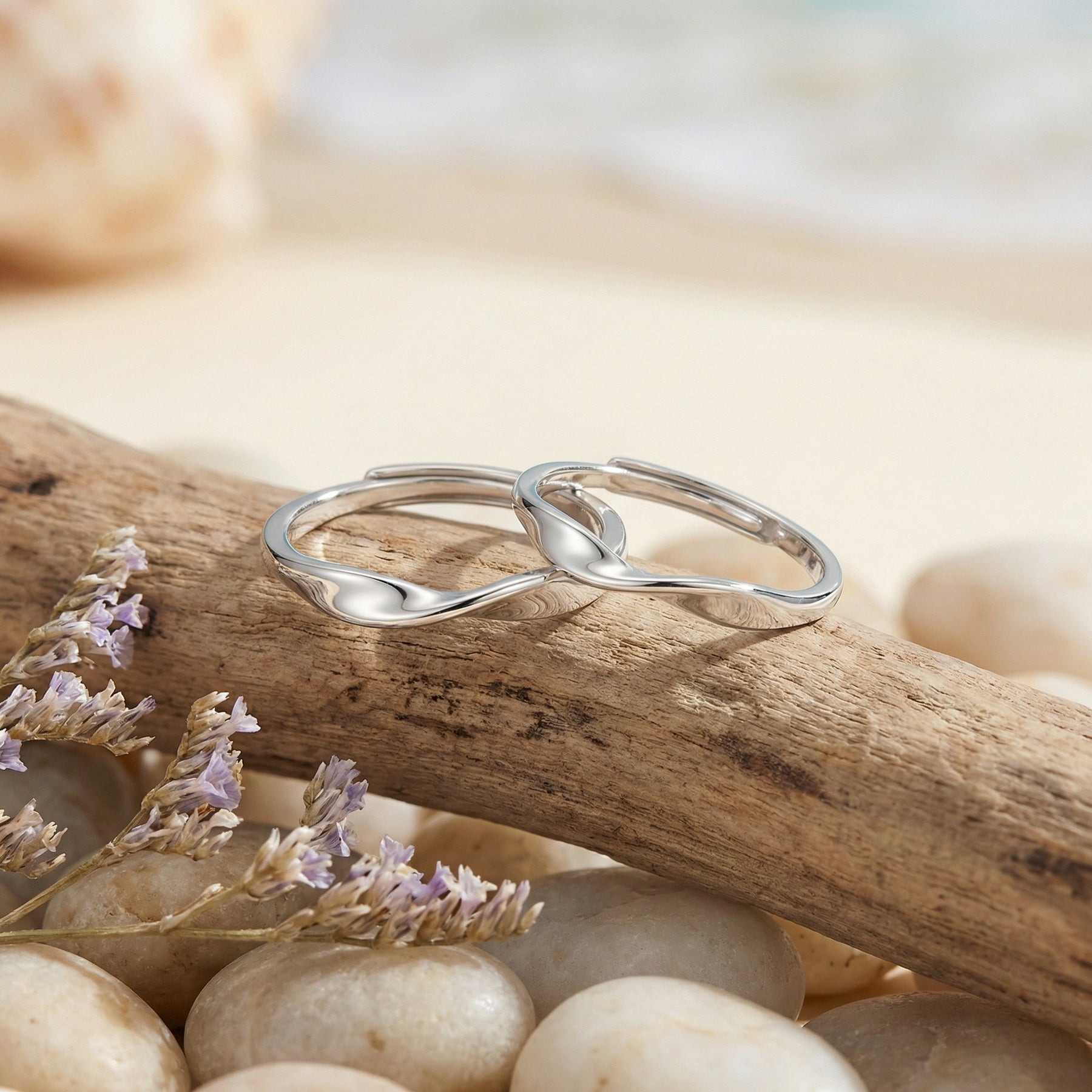 Möbius Twist Couple Rings – sterling silver ring