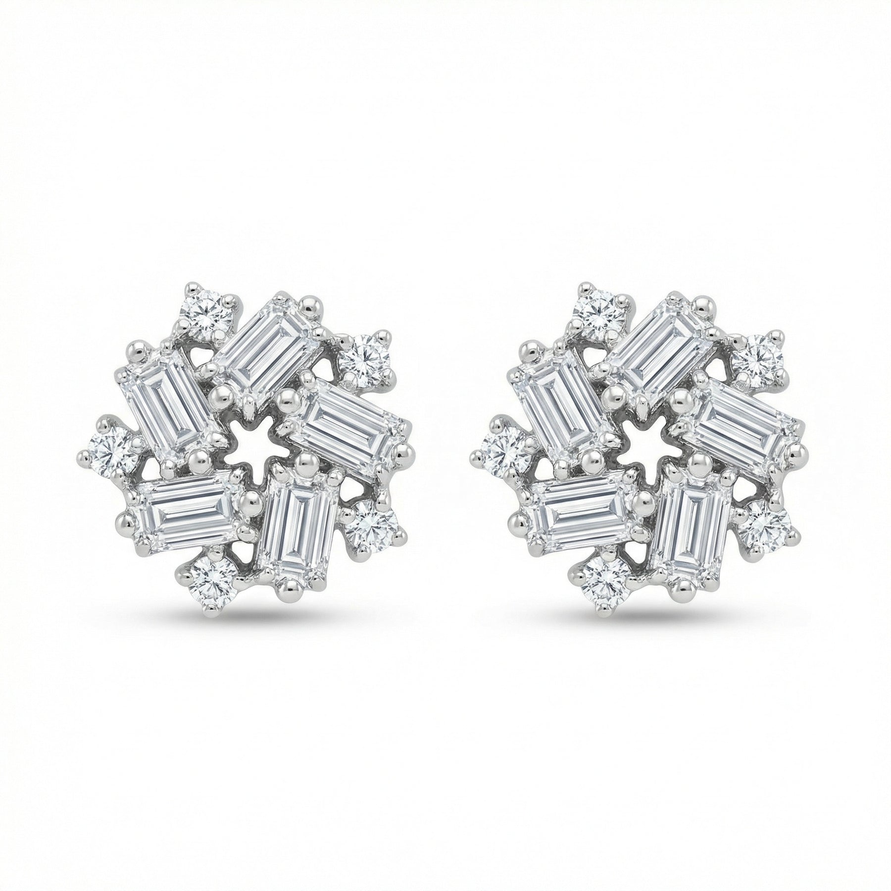 Snowflake Cluster Stud Earrings – sterling silver earrings
