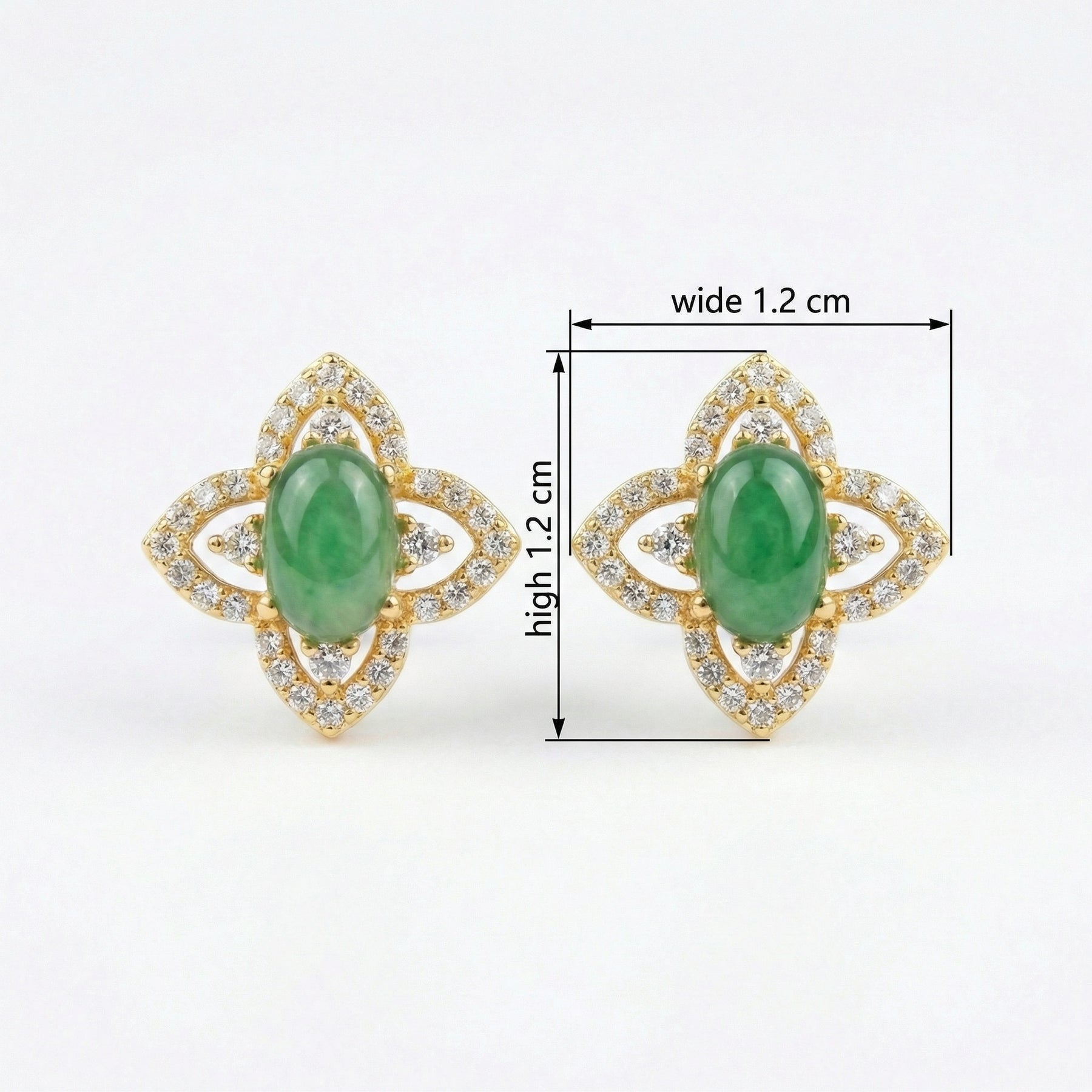 Jadeite Floral Cluster Stud Earrings – jade earrings
