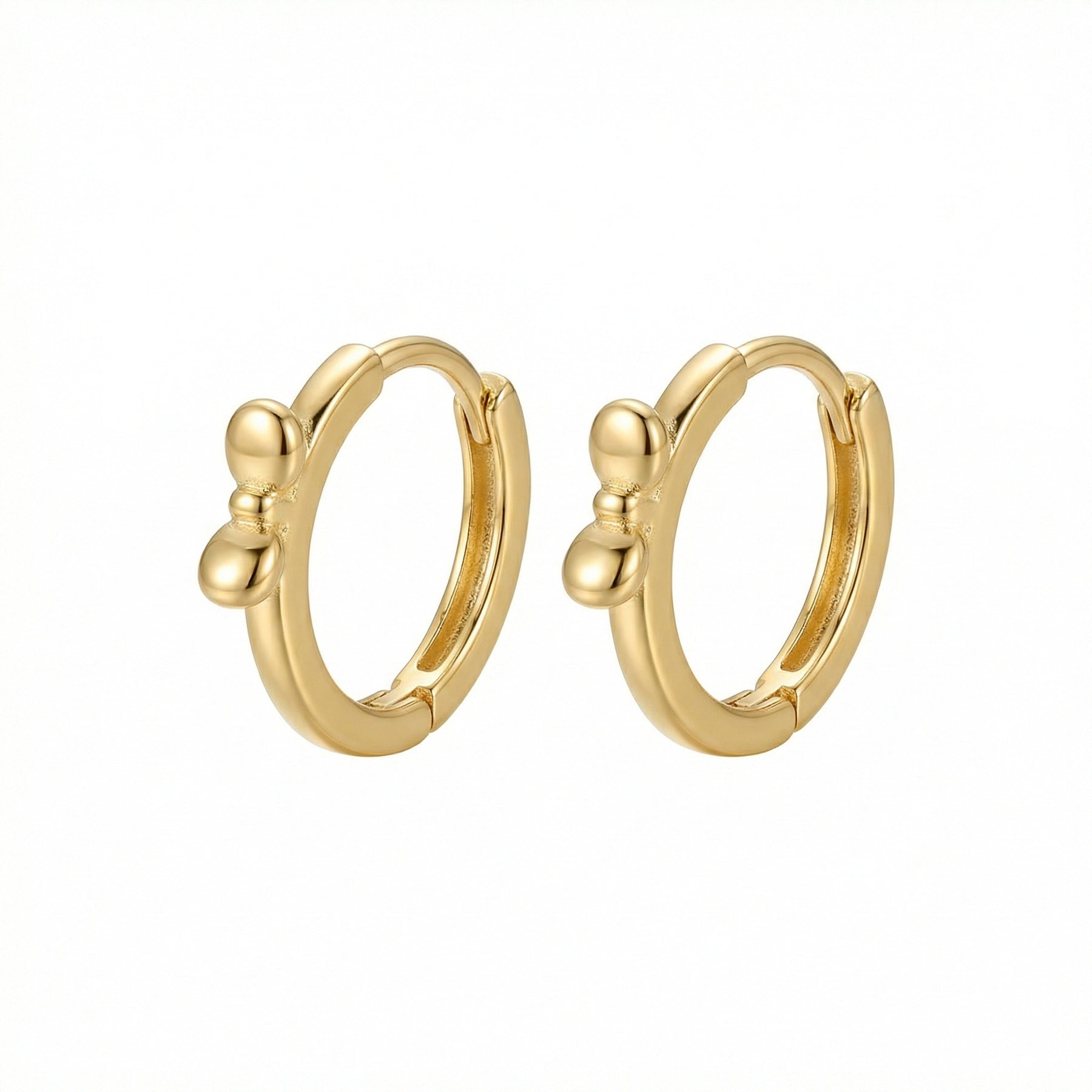 Bowknot Huggie Hoop Earrings – sterling silver earrings, side detail